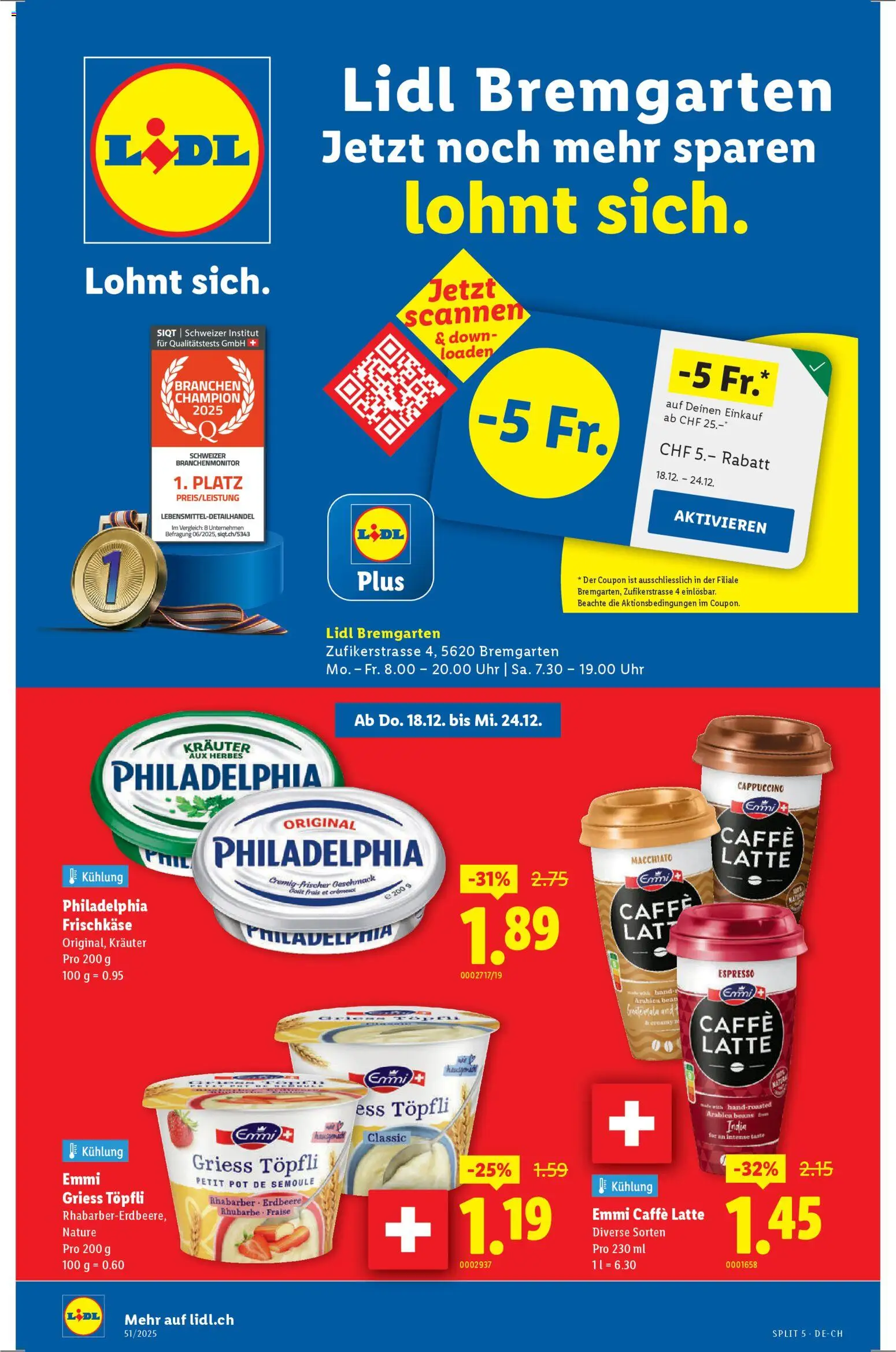 Lidl Aktionen Neueröffnung Bremgarten - Seite 1- gültig ab 18.12.2025