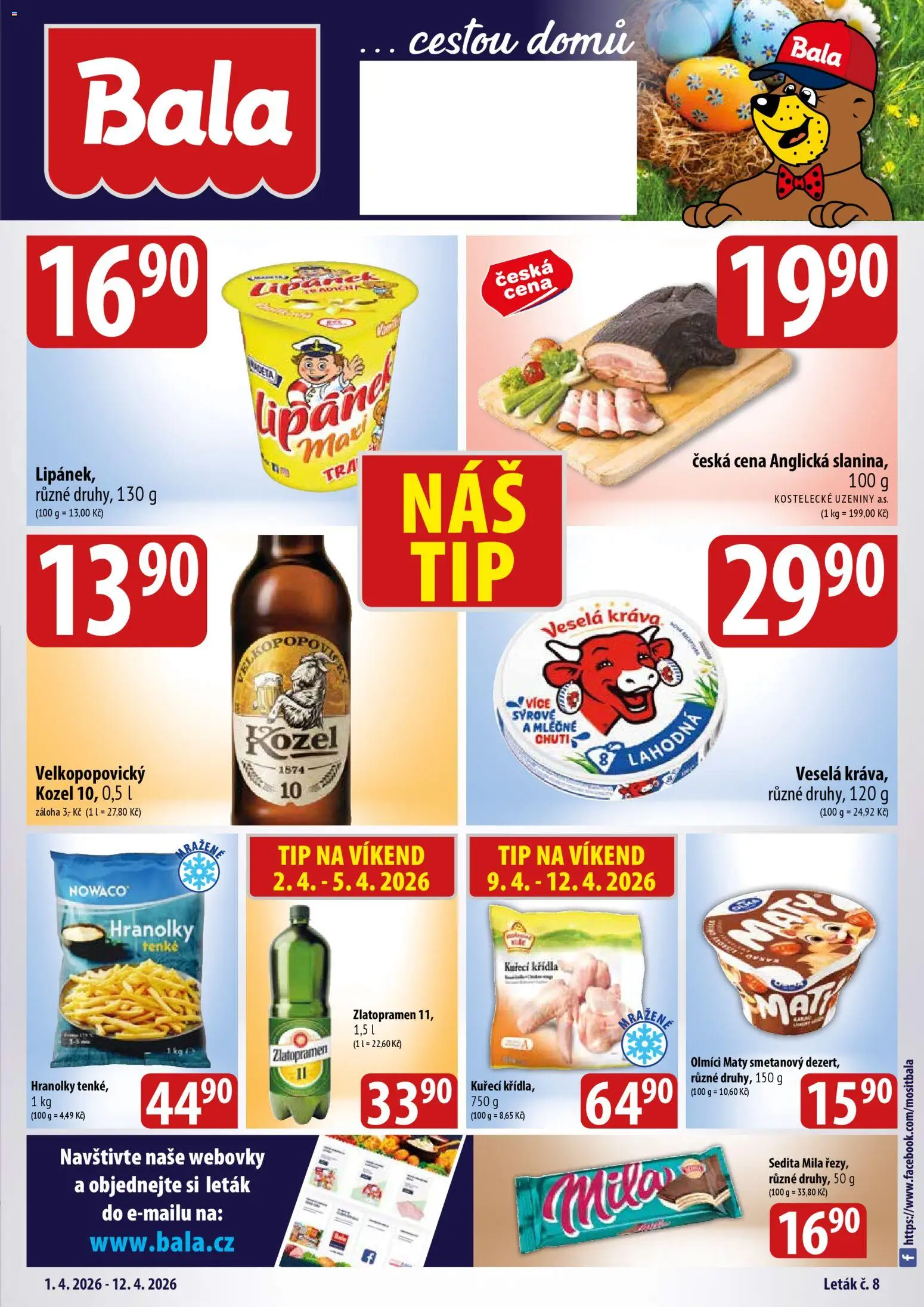 BALA velký leták - strana 1- platný od 01.04.2026
