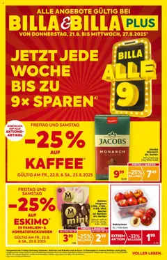 Vorschau Billa Flugblatt gültig ab 21.08.2025