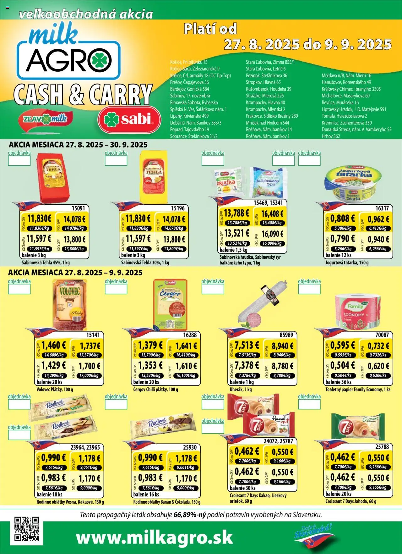 Milk Agro Cash & Carry - strana 1- platný od 27.08.2025