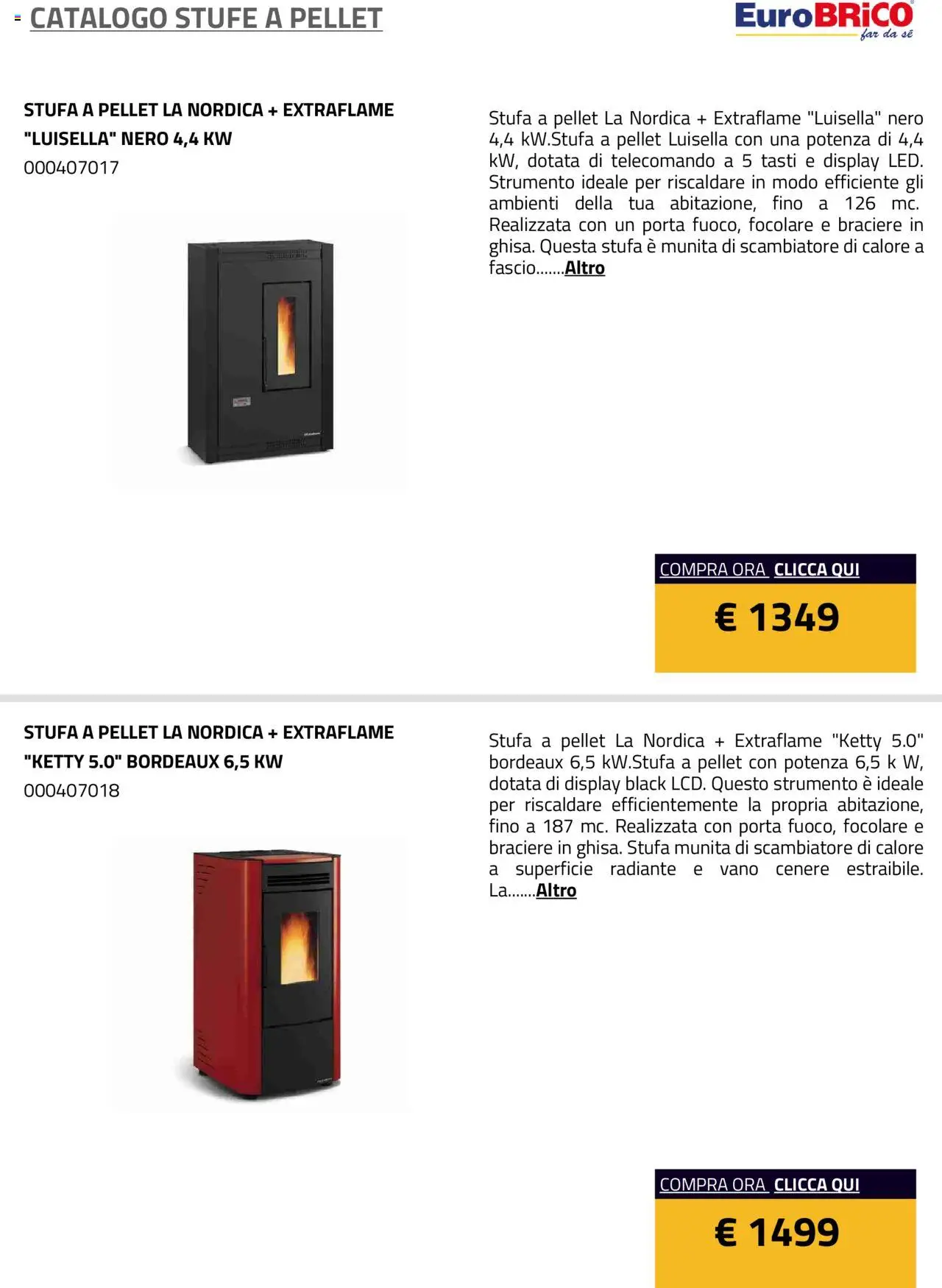Eurobrico Stufe a Pellet catalogo - pagina 33 - valido dal 23/07/2025