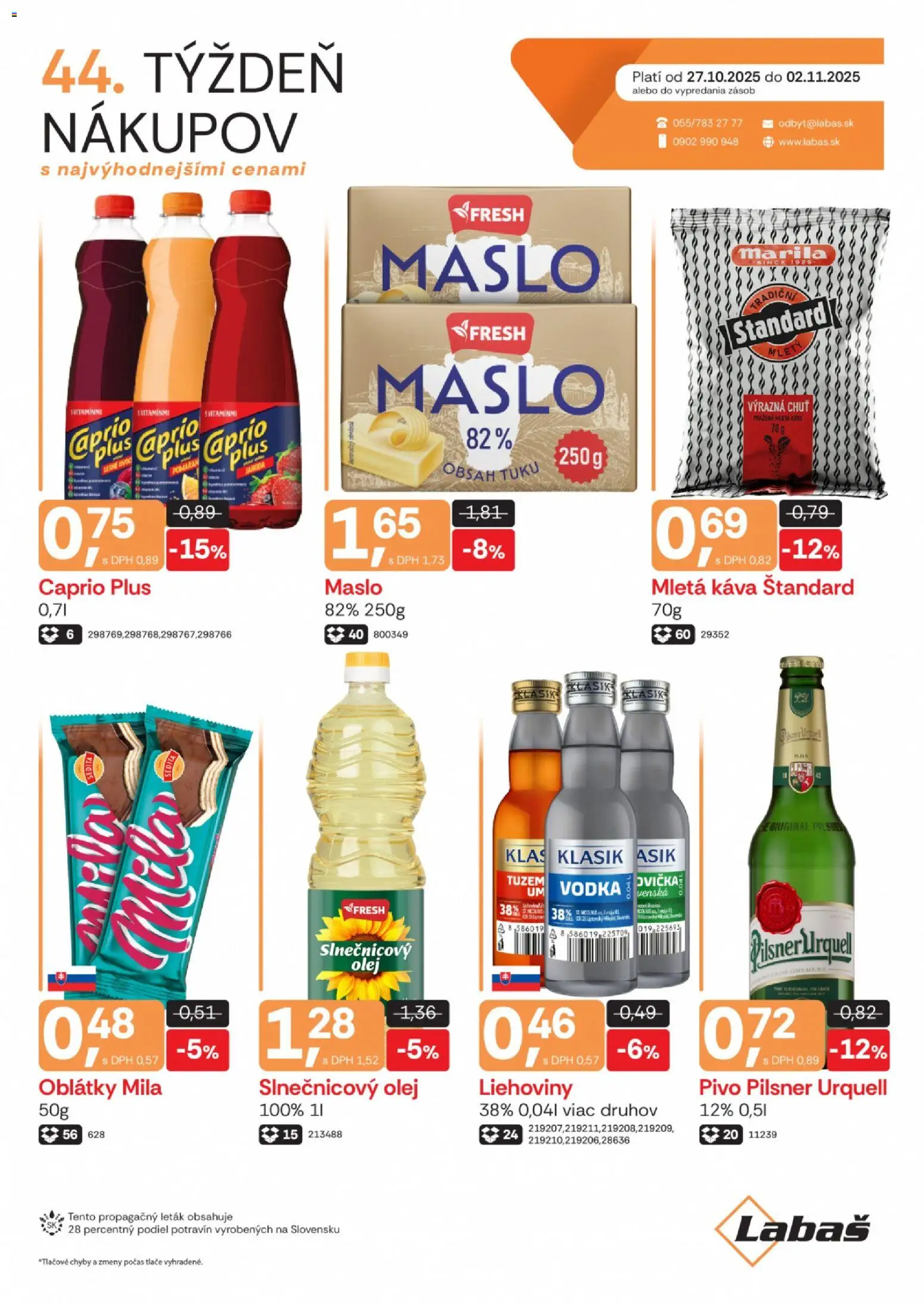 Labaš leták - strana 1- platný od 27.10.2025