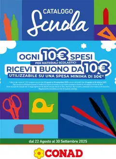 Anteprima Conad Scuola Lazio catalogo valida dal 22/08/2025