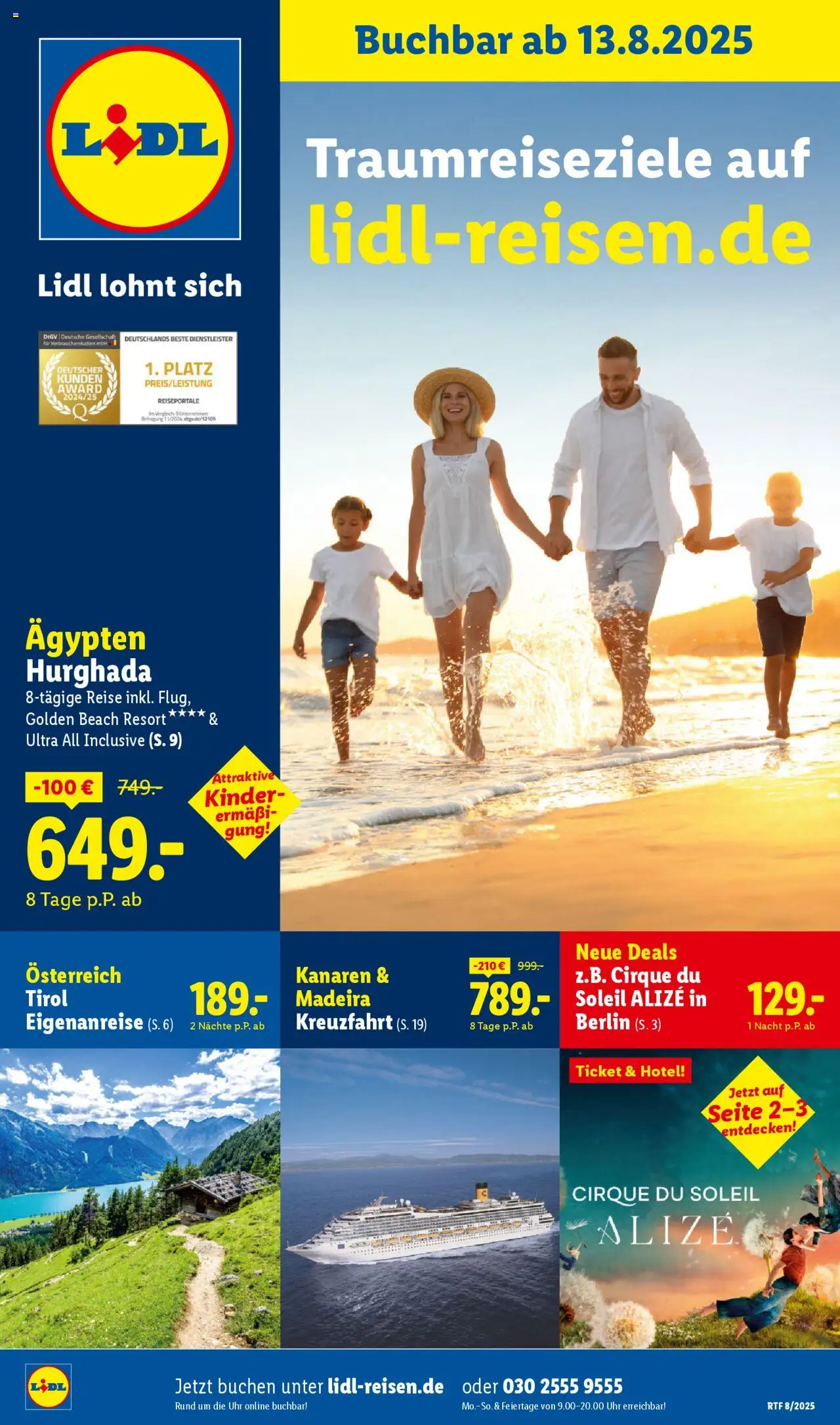 Lidl Reisen - Themenprospekt - Seite 1 - gültig ab 13.08.2025