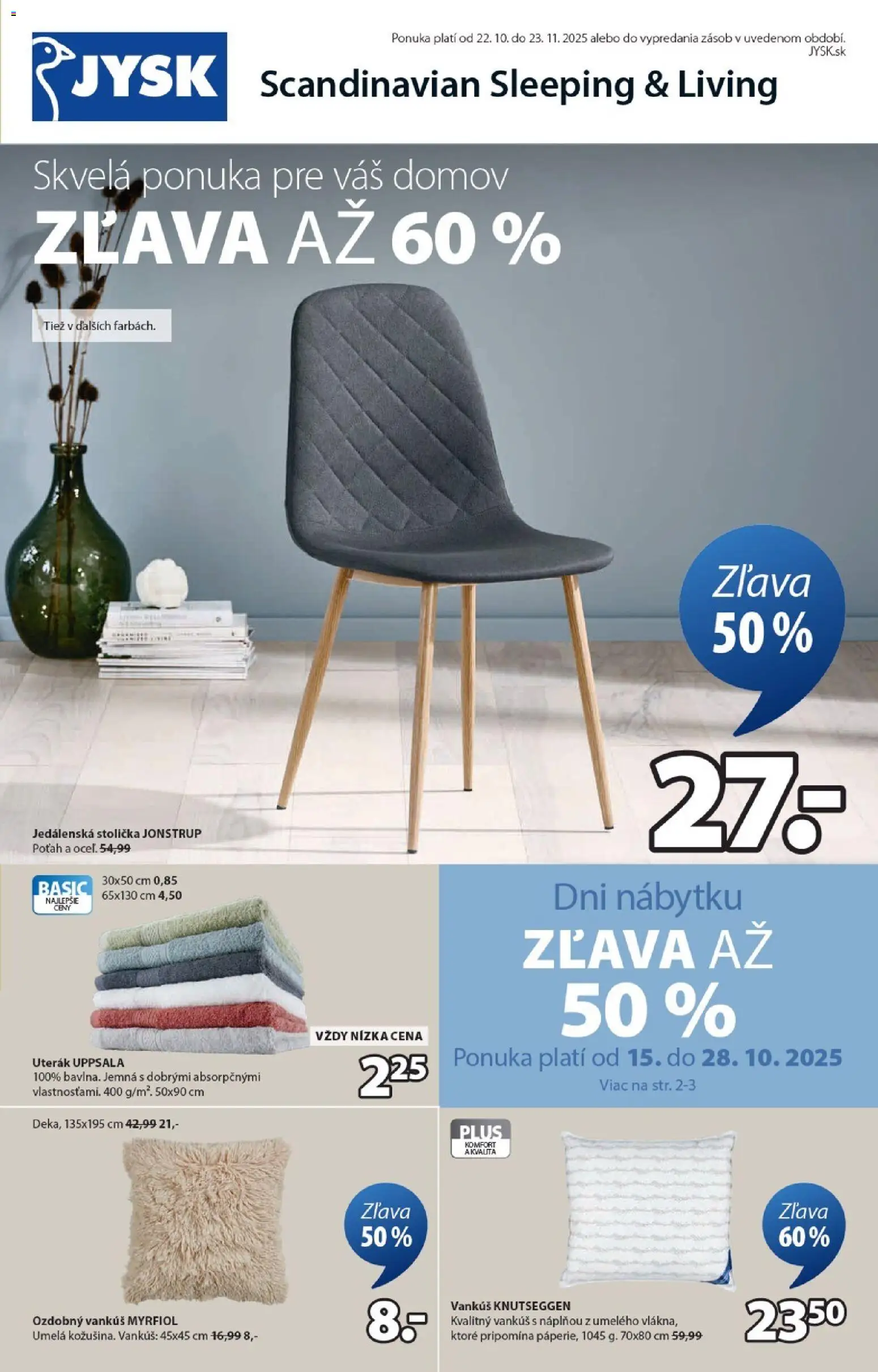 JYSK leták - strana 1- platný od 22.10.2025