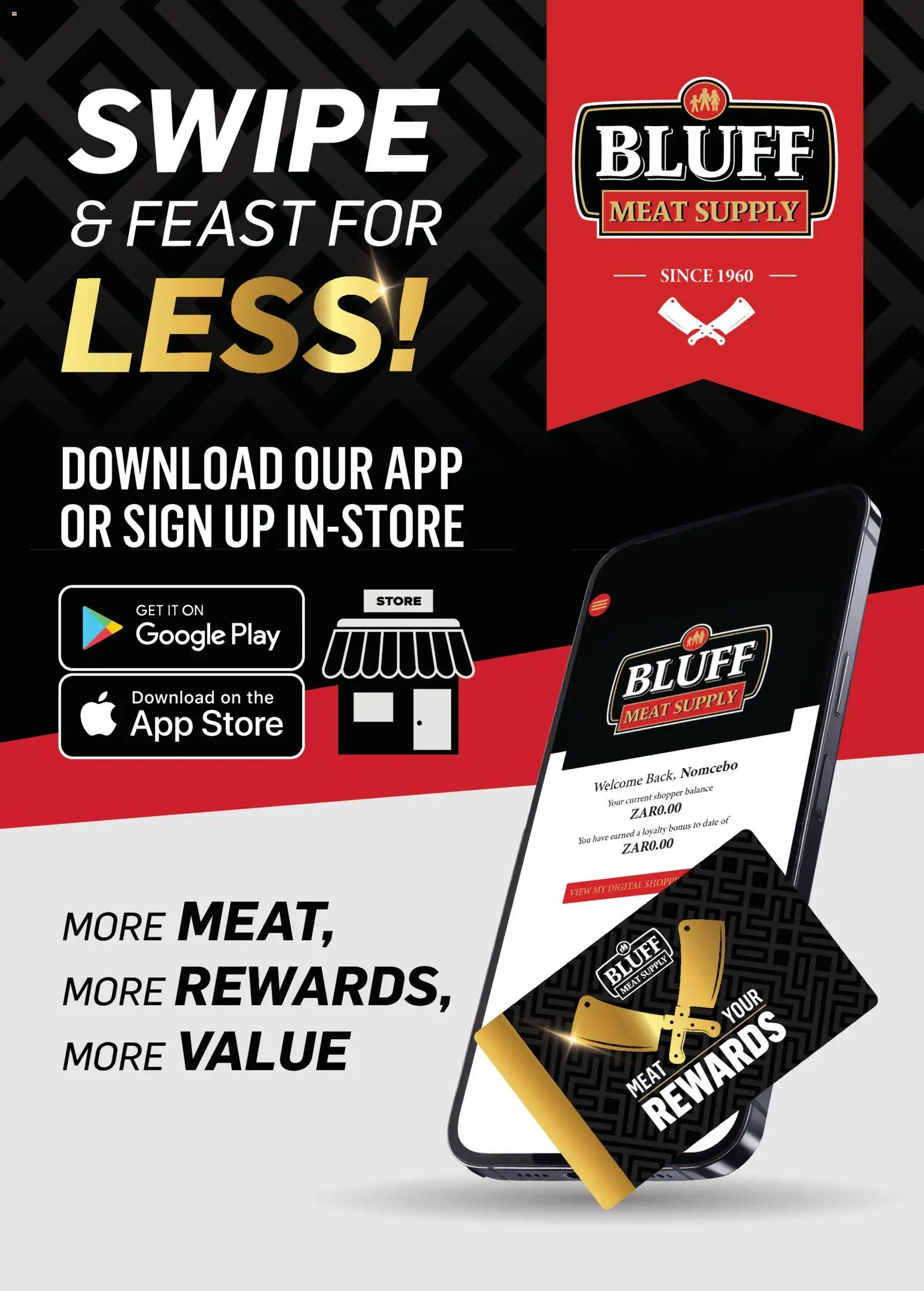 Bluff Meat Supply Swipe & Feast For Less! - page 1- valid from 01/04/2026