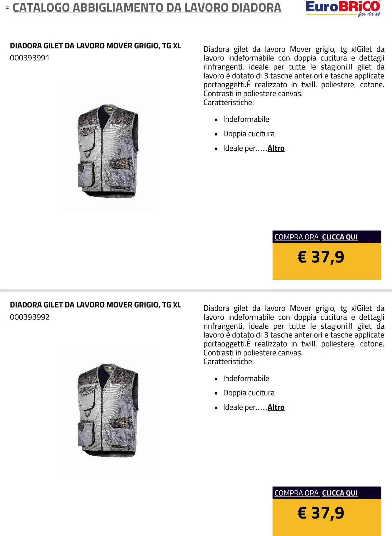Eurobrico Abbigliamento da Lavoro Diadora catalogo - pagina 15 - valido dal 23/07/2025