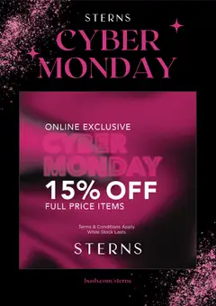 Preview Sterns Black Cyber Monday valid from 01/12/2025