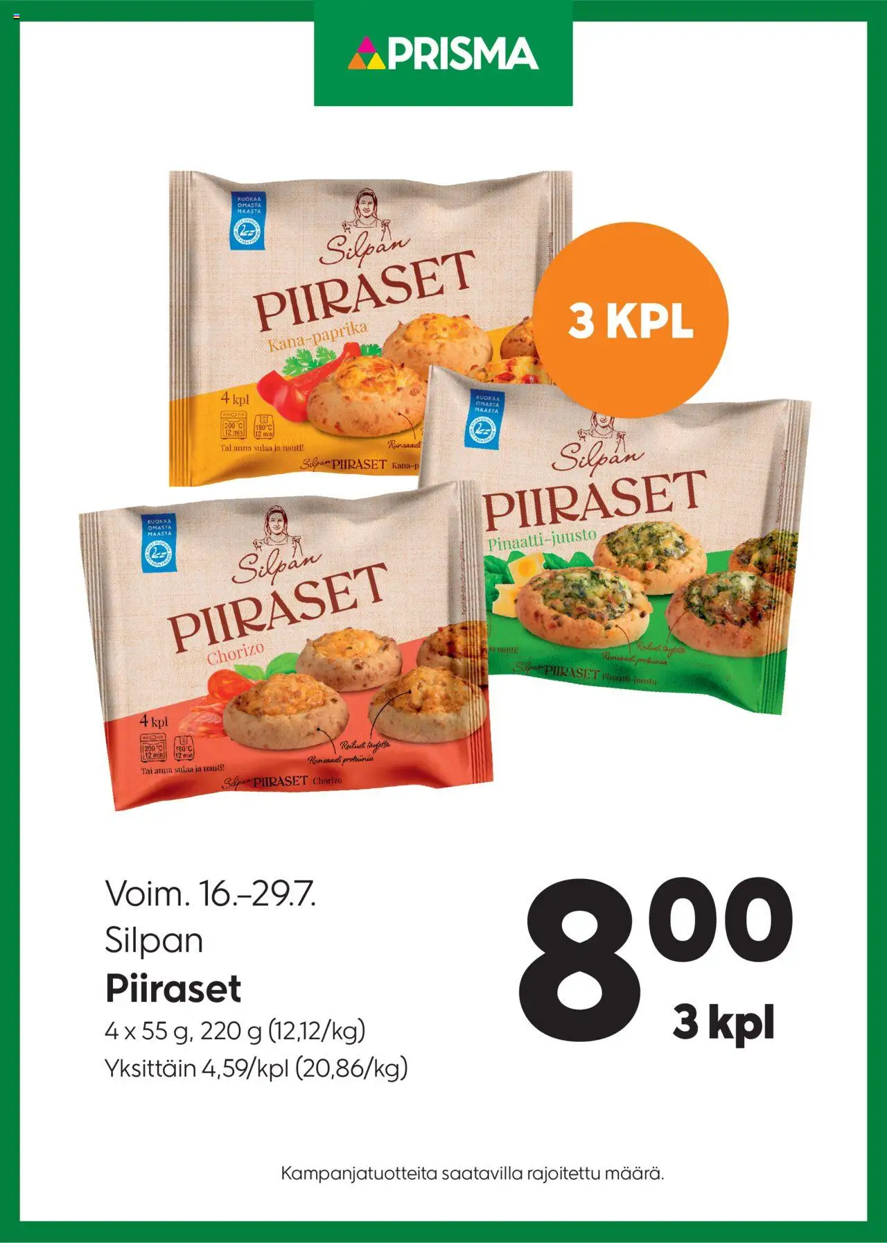Prisma tarjoukset Silpan Piiraset - sivu 1- voimassa alkaen 16/07/2025