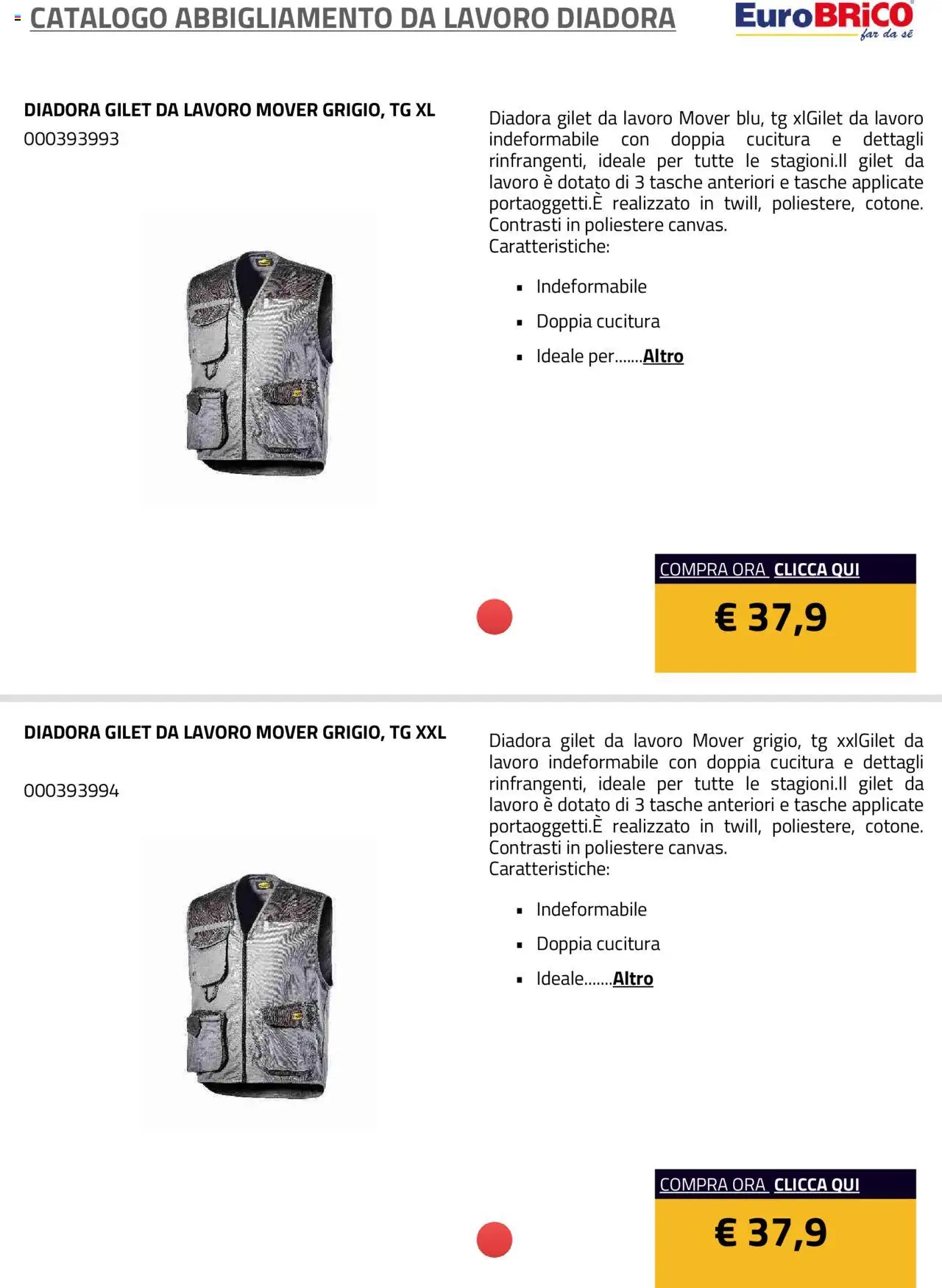 Eurobrico Abbigliamento da Lavoro Diadora catalogo - pagina 16 - valido dal 23/07/2025
