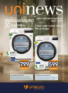 Anteprima Unieuro Asciugatrici catalogo valida dal 17/10/2025