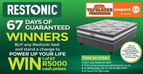 Preview Tafelberg Furnishers Restonic Promotion valid from 17/07/2025