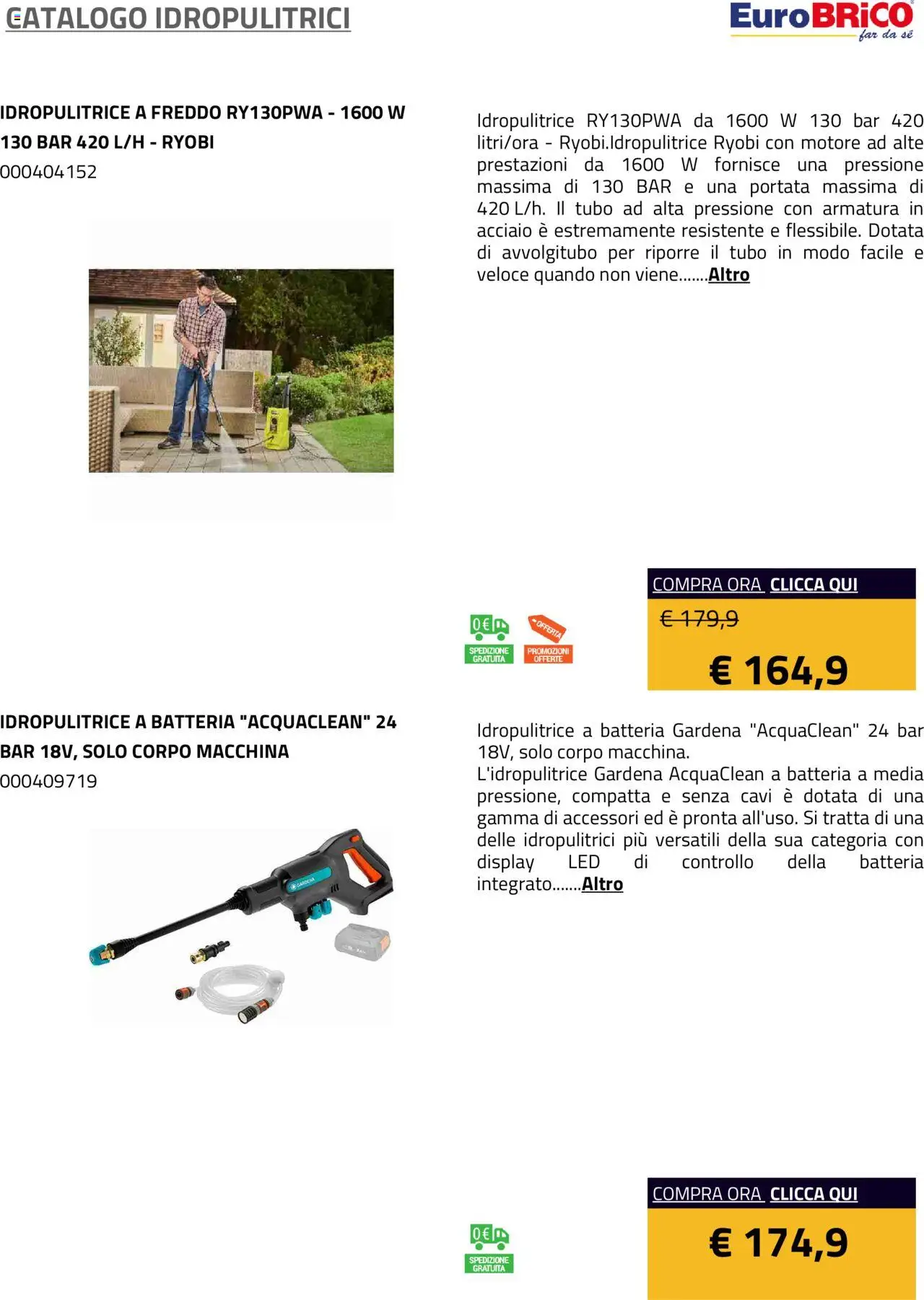 Eurobrico Idropulitrici catalogo - pagina 51 - valido dal 23/07/2025