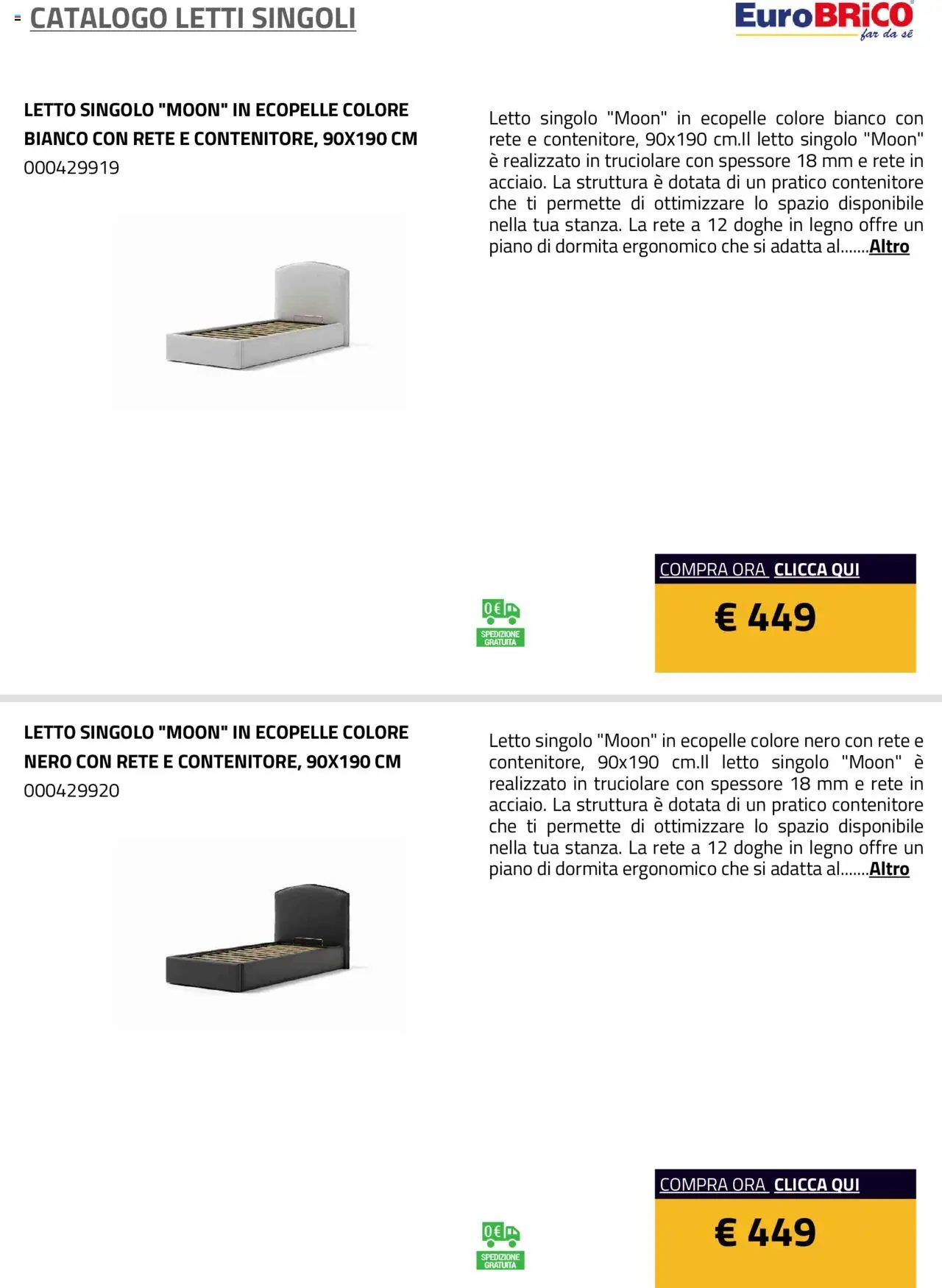Eurobrico Letti Singoli catalogo - pagina 40 - valido dal 23/07/2025