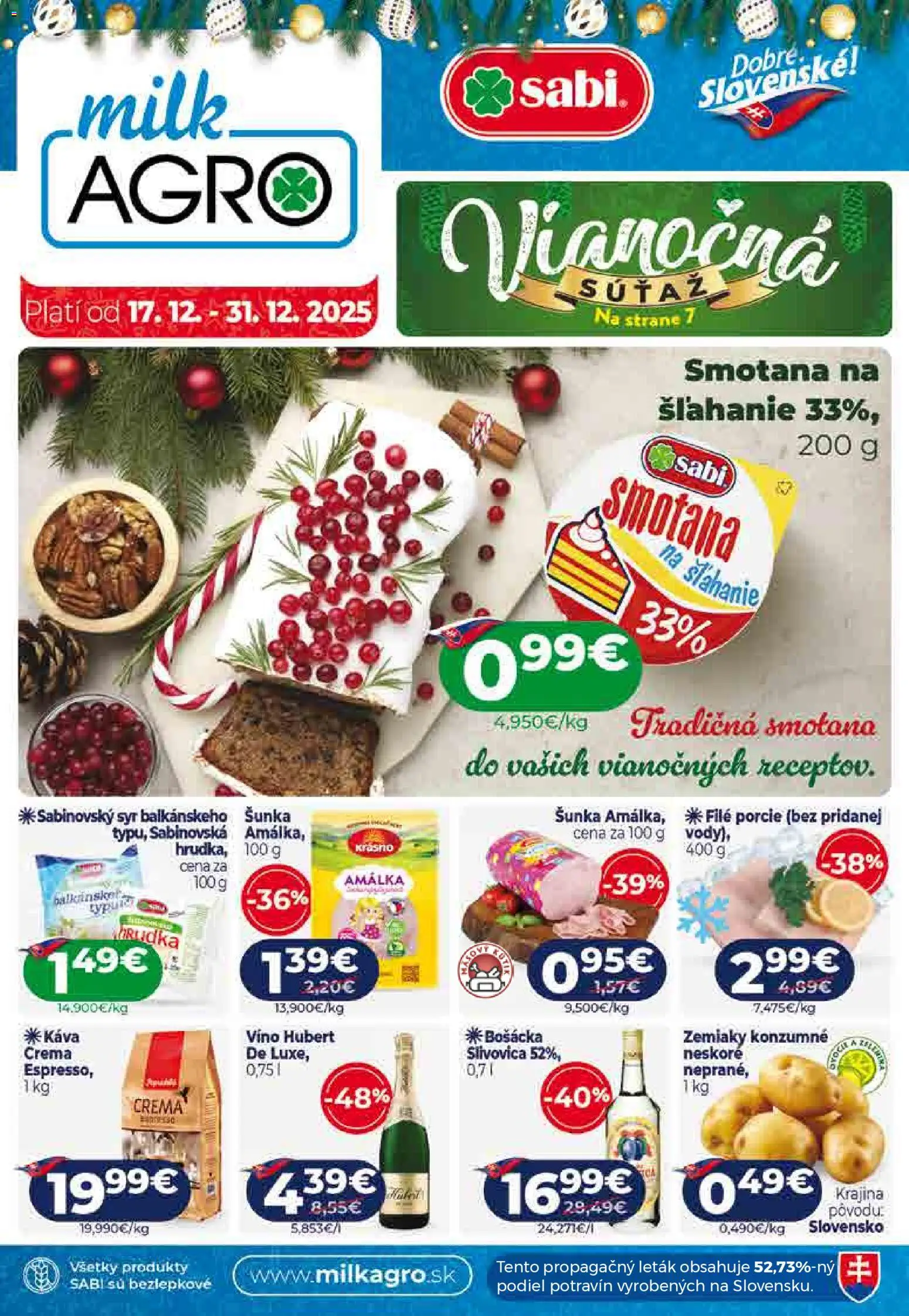 Milk Agro Leták - strana 1- platný od 17.12.2025