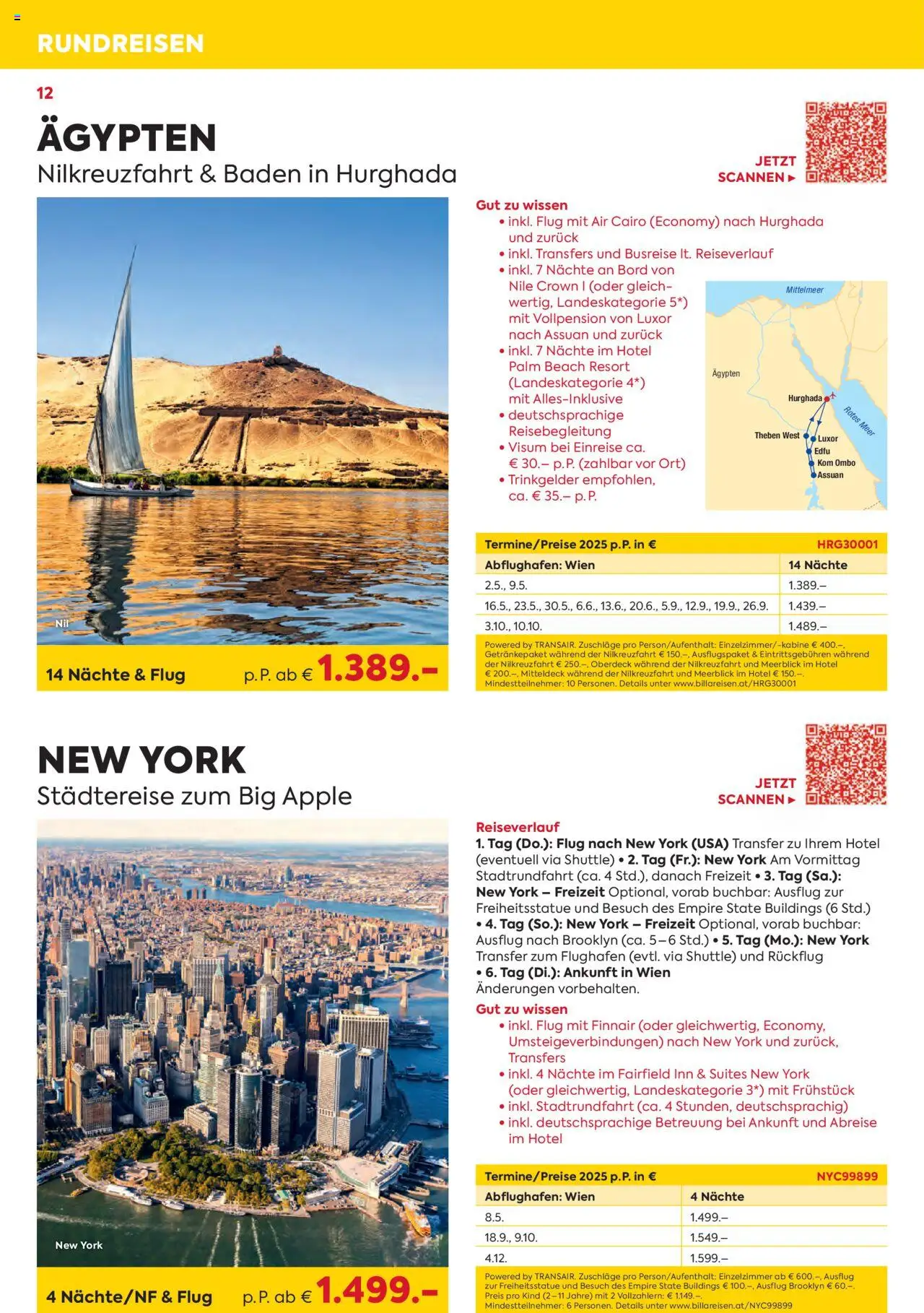 Billa Kreuzfahrten Rundreisen Erlebnisreisenb3/4 2025 - page 12- valid from 03.06.2025