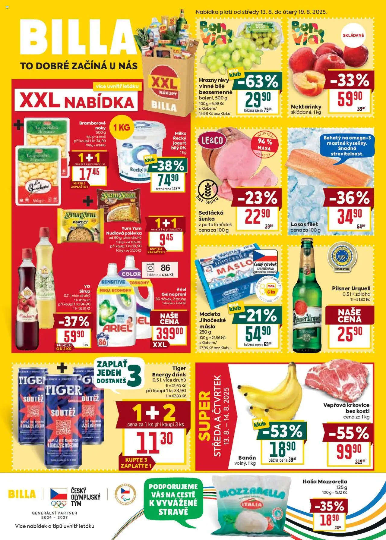 Billa Velký leták - strana 1- platný od 13.08.2025
