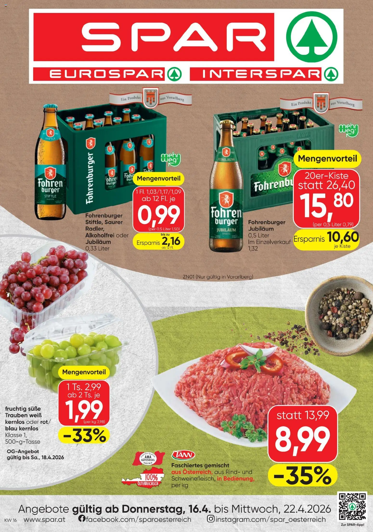 Spar - Flugblatt - Seite 1- gültig ab 16.04.2026
