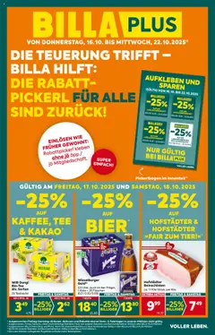 Vorschau Billa Plus Flugblatt gültig ab 16.10.2025