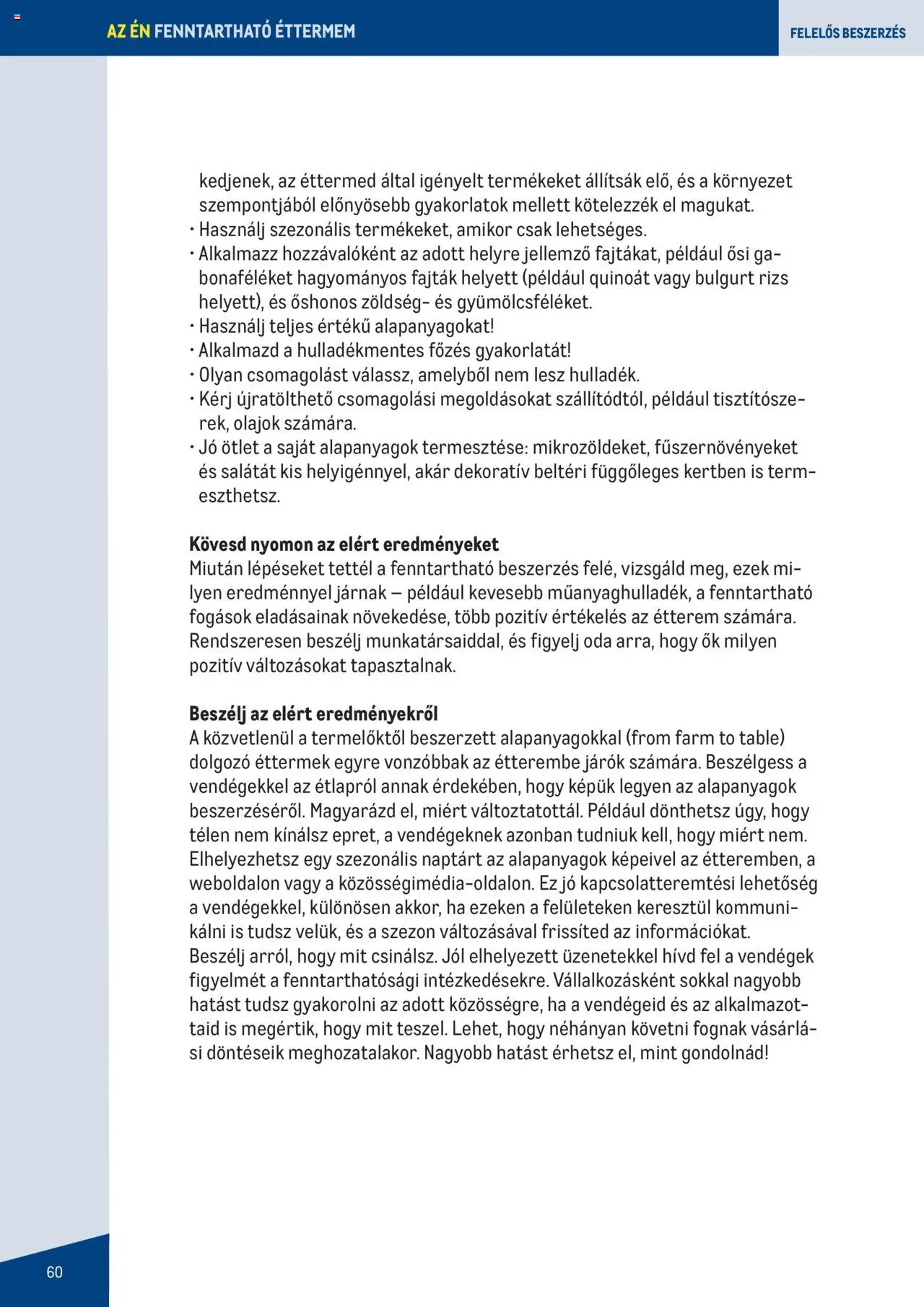 Metro - Fenntartható Gasztronómia booklet - 60oldal - érvényes 2023.06.07.-tól