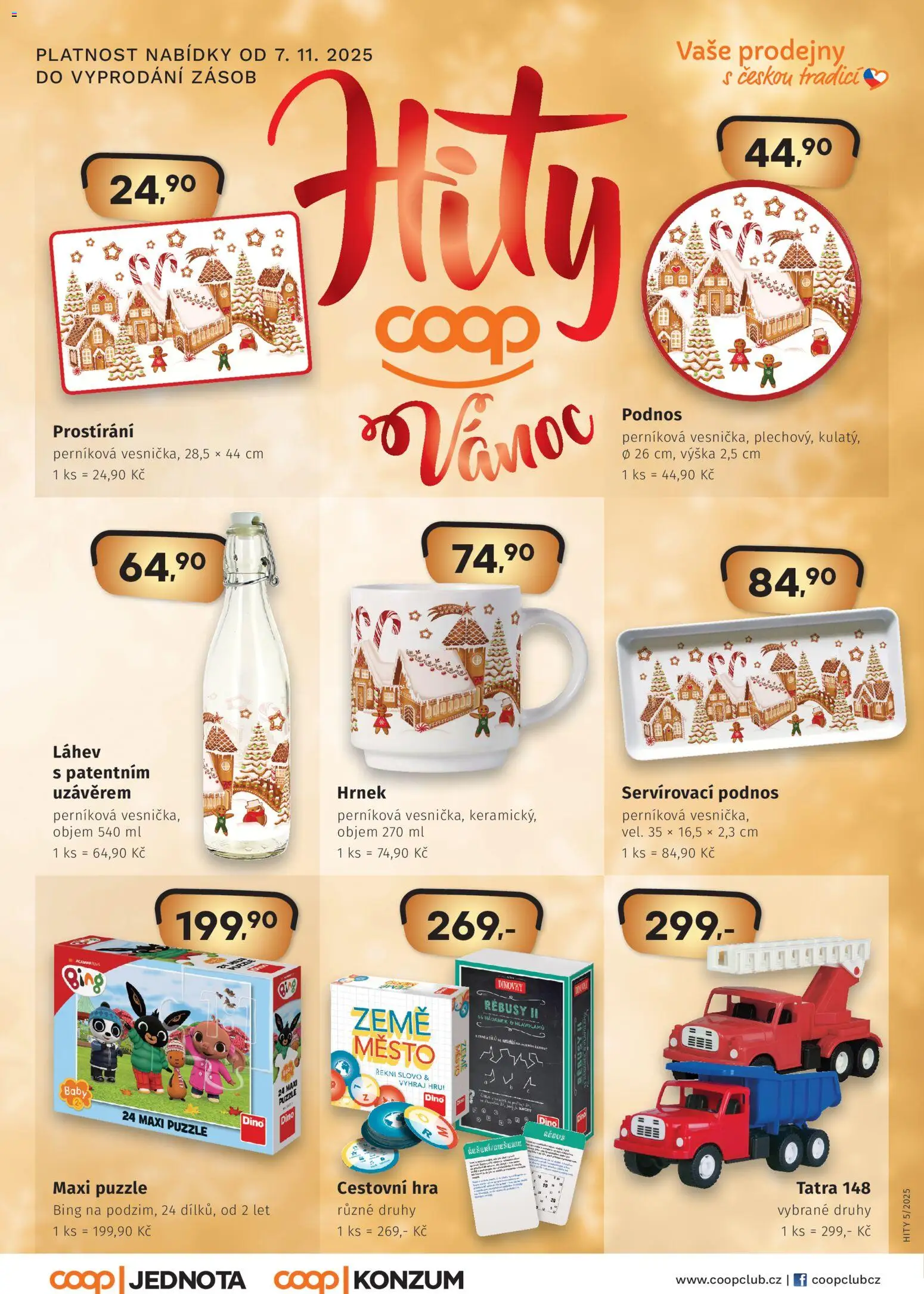 Coop leták - Hity Vánoce  - strana 1- platný od 07.11.2025