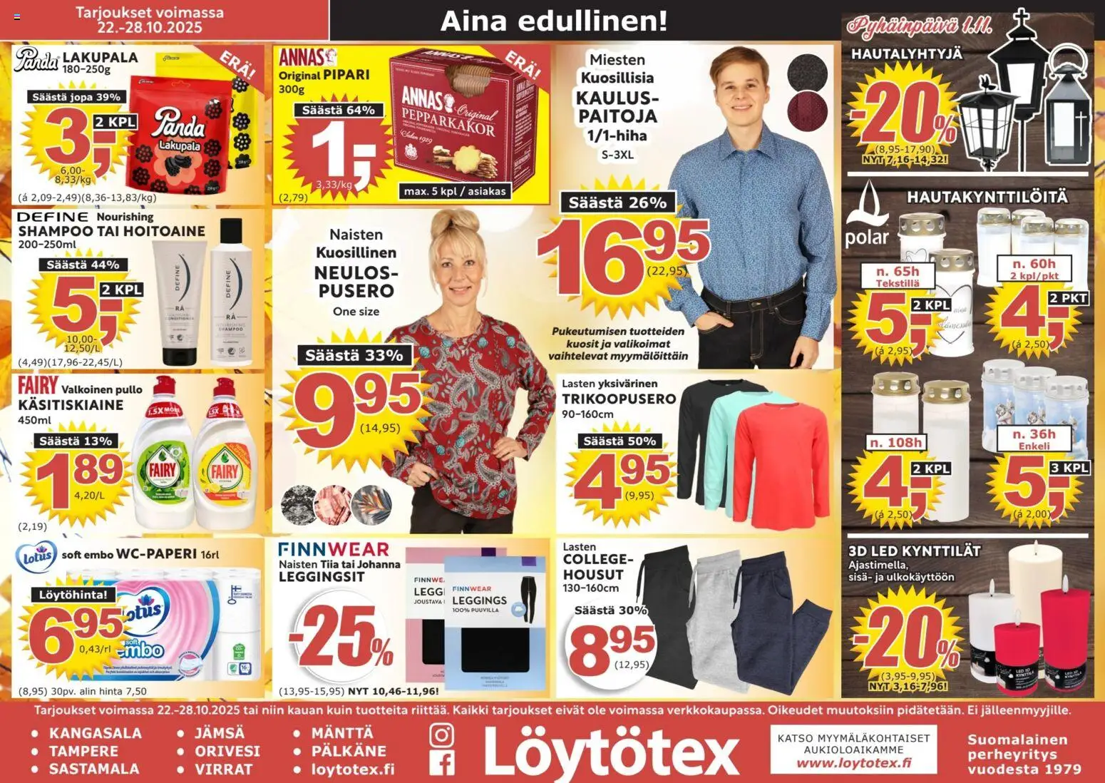 Löytötex tarjoukset - sivu 1- voimassa alkaen 22/10/2025
