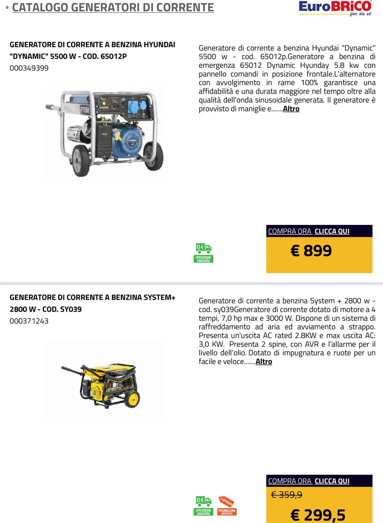 Eurobrico Generatori catalogo - pagina 3 - valido dal 23/07/2025
