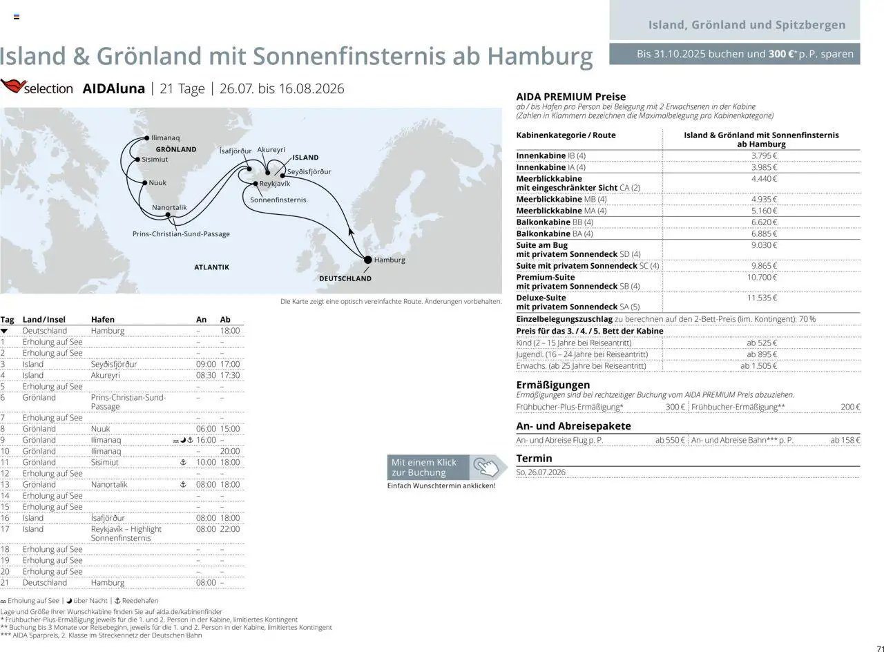 Aida Sommer 2026 - Seite 71 - gültig ab 01.03.2026