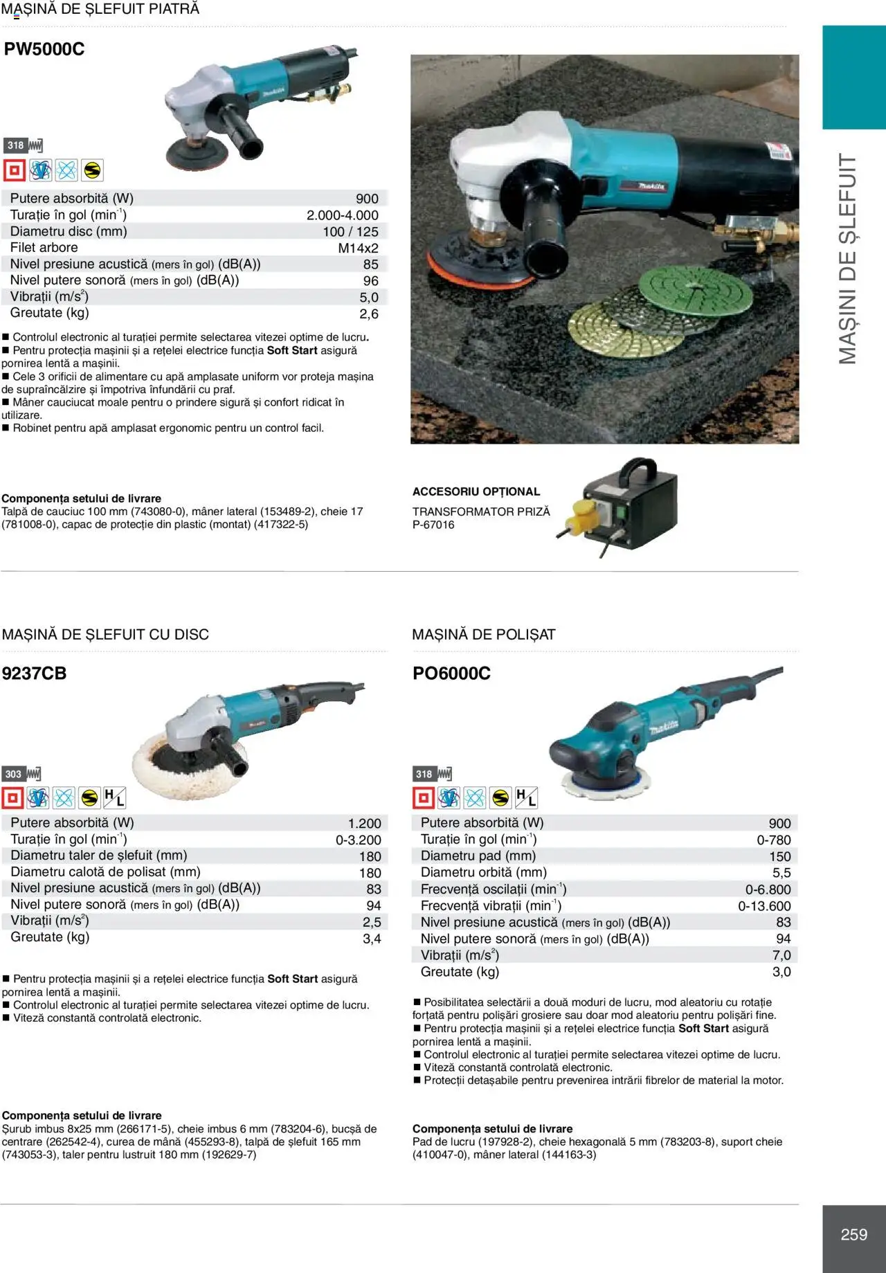 Makita catalog - Mașini Profesionale  - pagina 259- valabil de la 08.01.2025