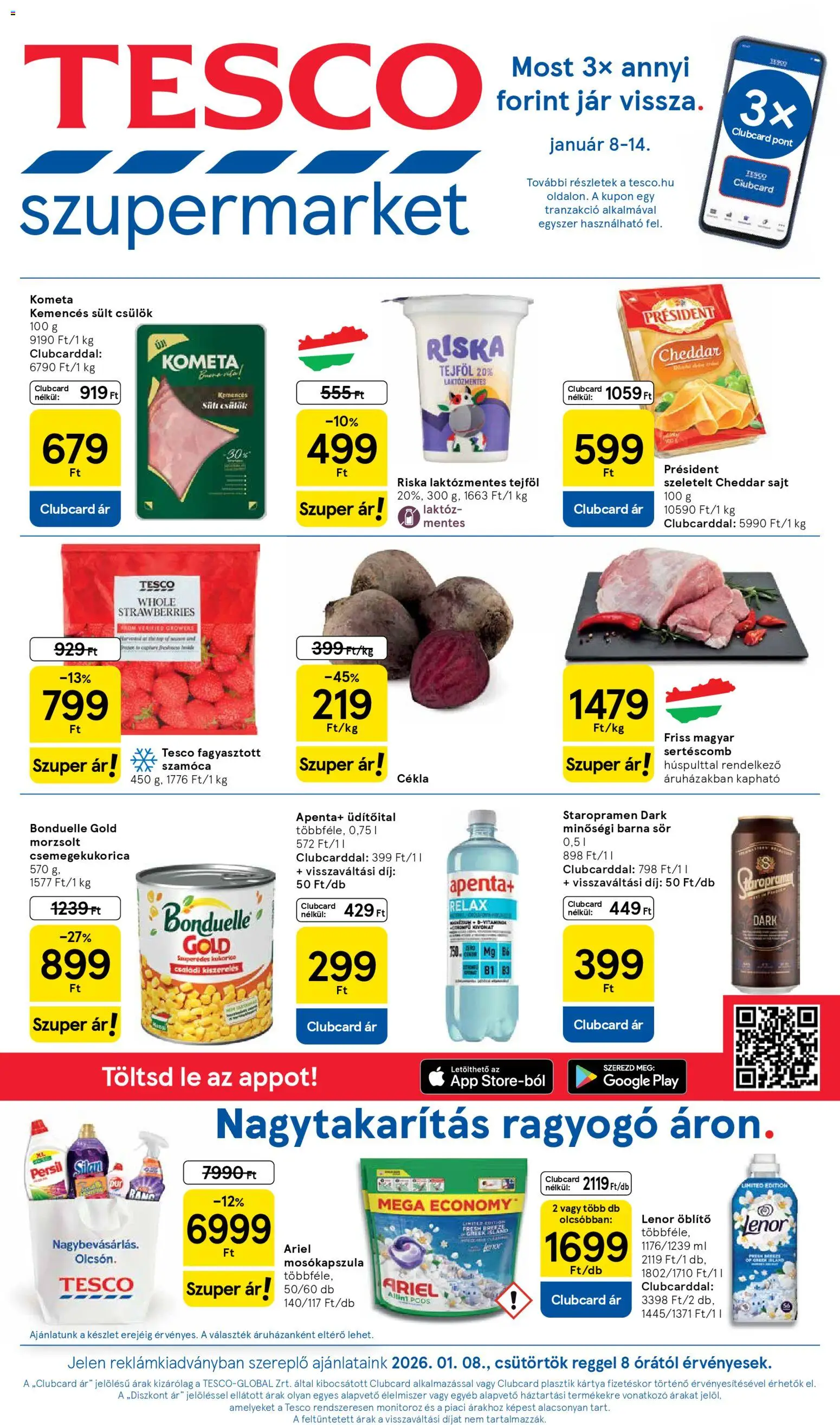 Tesco Szupermarket - Akciós újság  - 1oldal - érvényes 2026.01.08.-tól