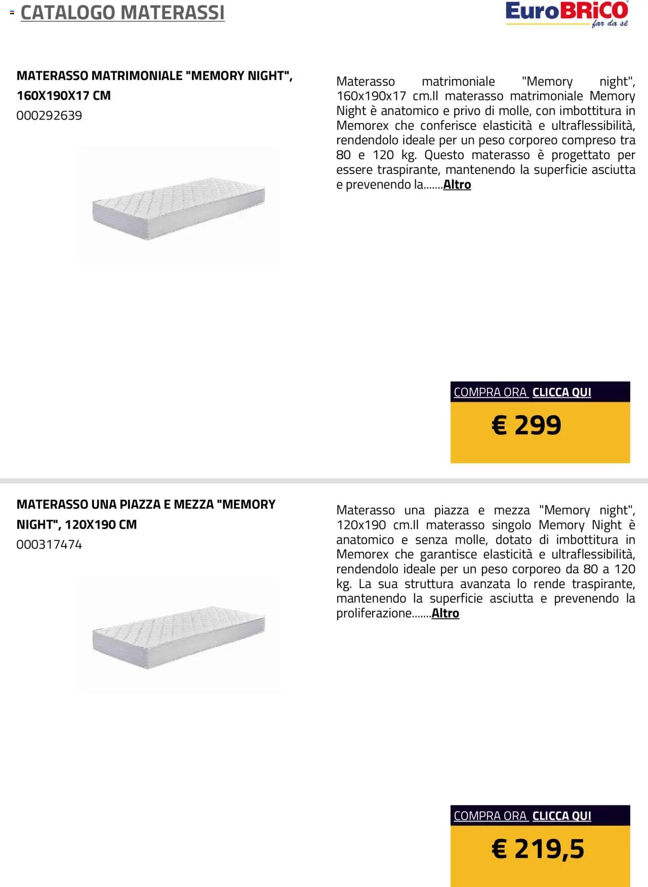 Eurobrico Materassi catalogo - pagina 5 - valido dal 23/07/2025