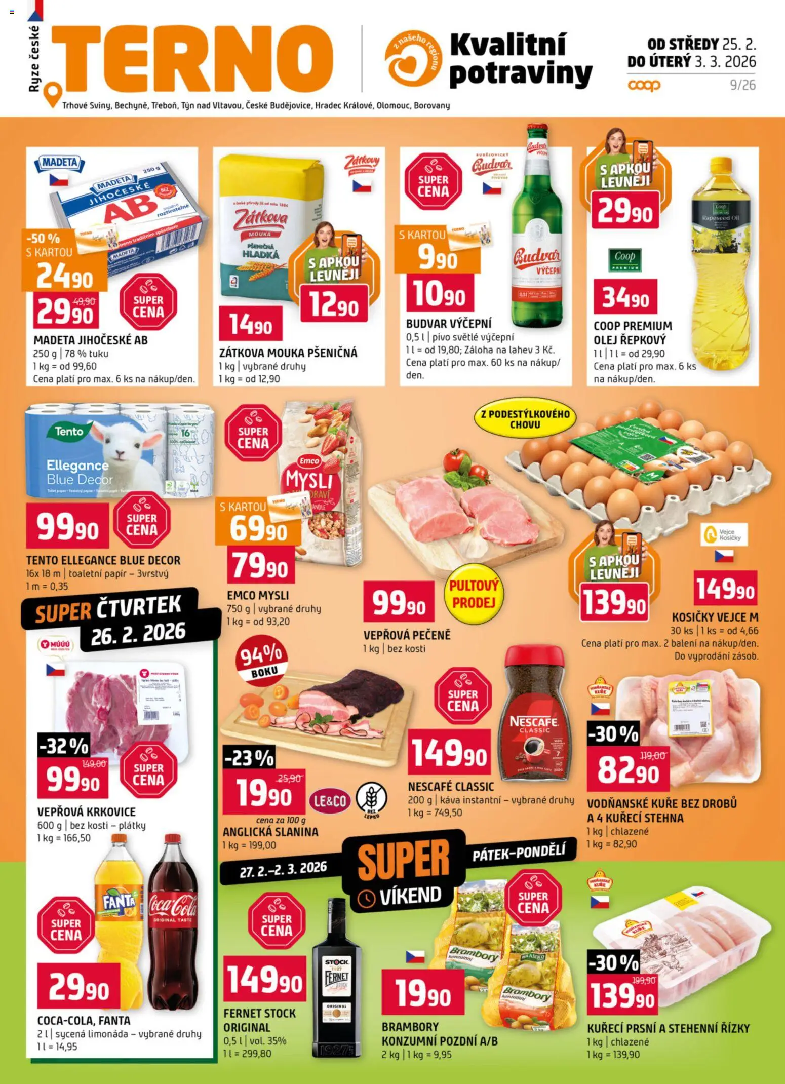Terno leták - strana 1- platný od 25.02.2026