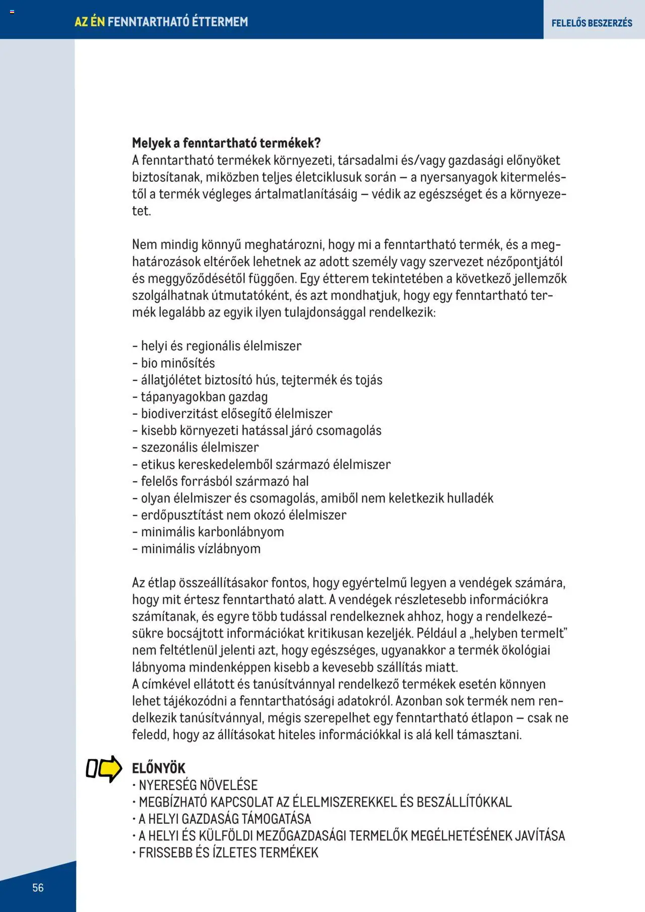 Metro - Fenntartható Gasztronómia booklet - 56oldal - érvényes 2023.06.07.-tól