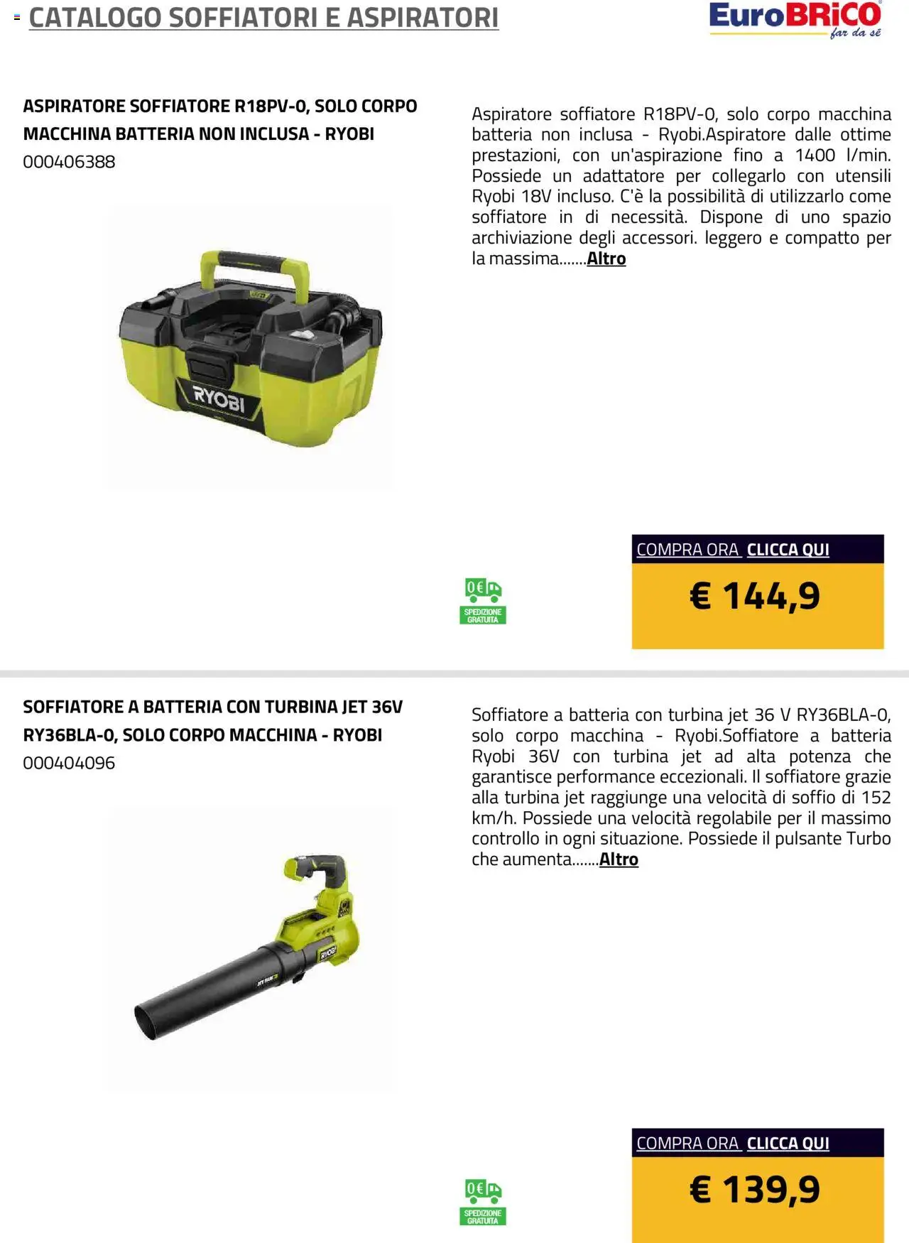 Eurobrico Soffiatori e Aspiratori catalogo - pagina 6 - valido dal 23/07/2025