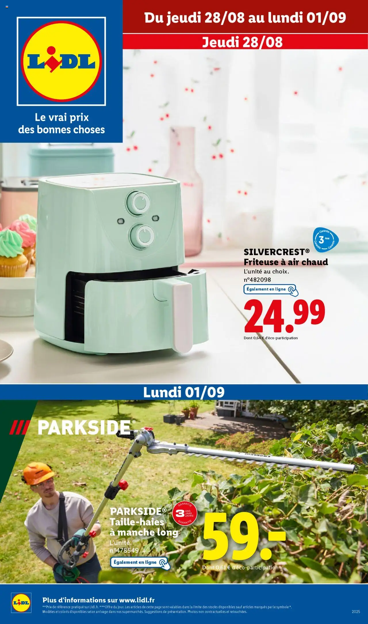 LIDL catalogue les bonnes affaires de la semaine - page 1 - valable à partir du 28/08/2025