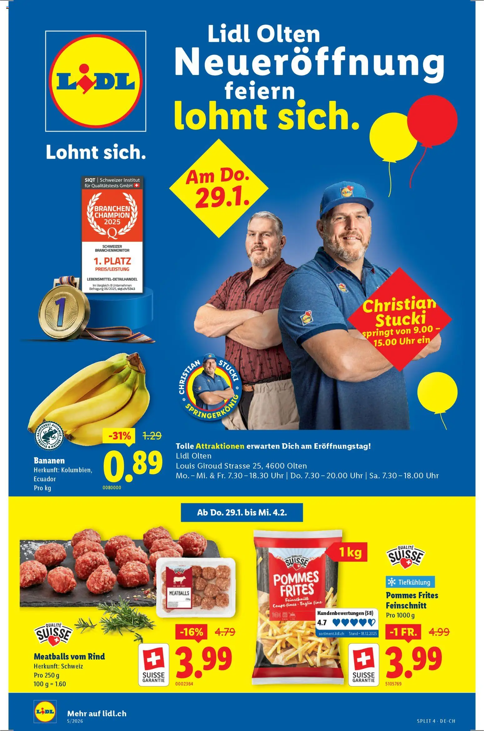 Lidl Aktionen Neueröffnung Olten - Seite 1- gültig ab 29.01.2026