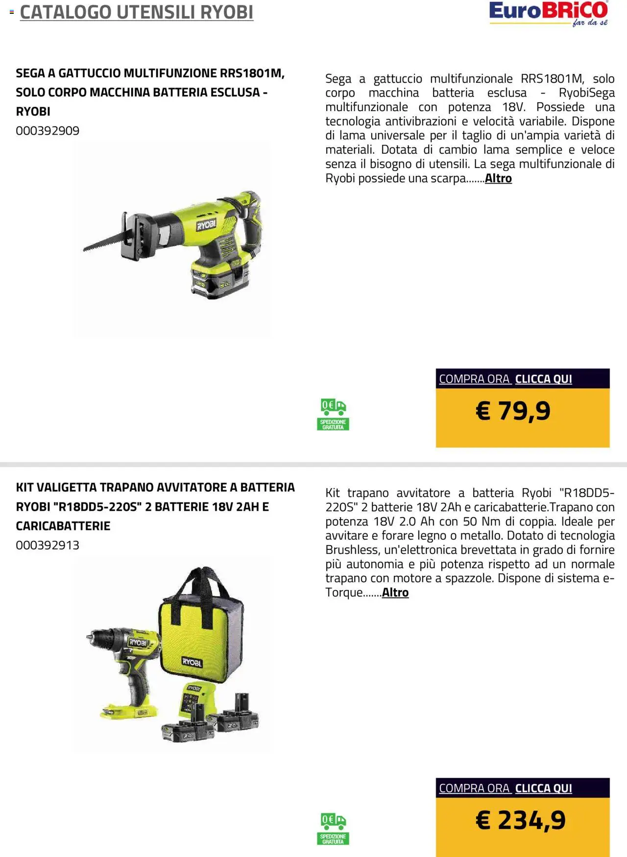 Eurobrico Utensili Ryobi catalogo - pagina 11 - valido dal 23/07/2025