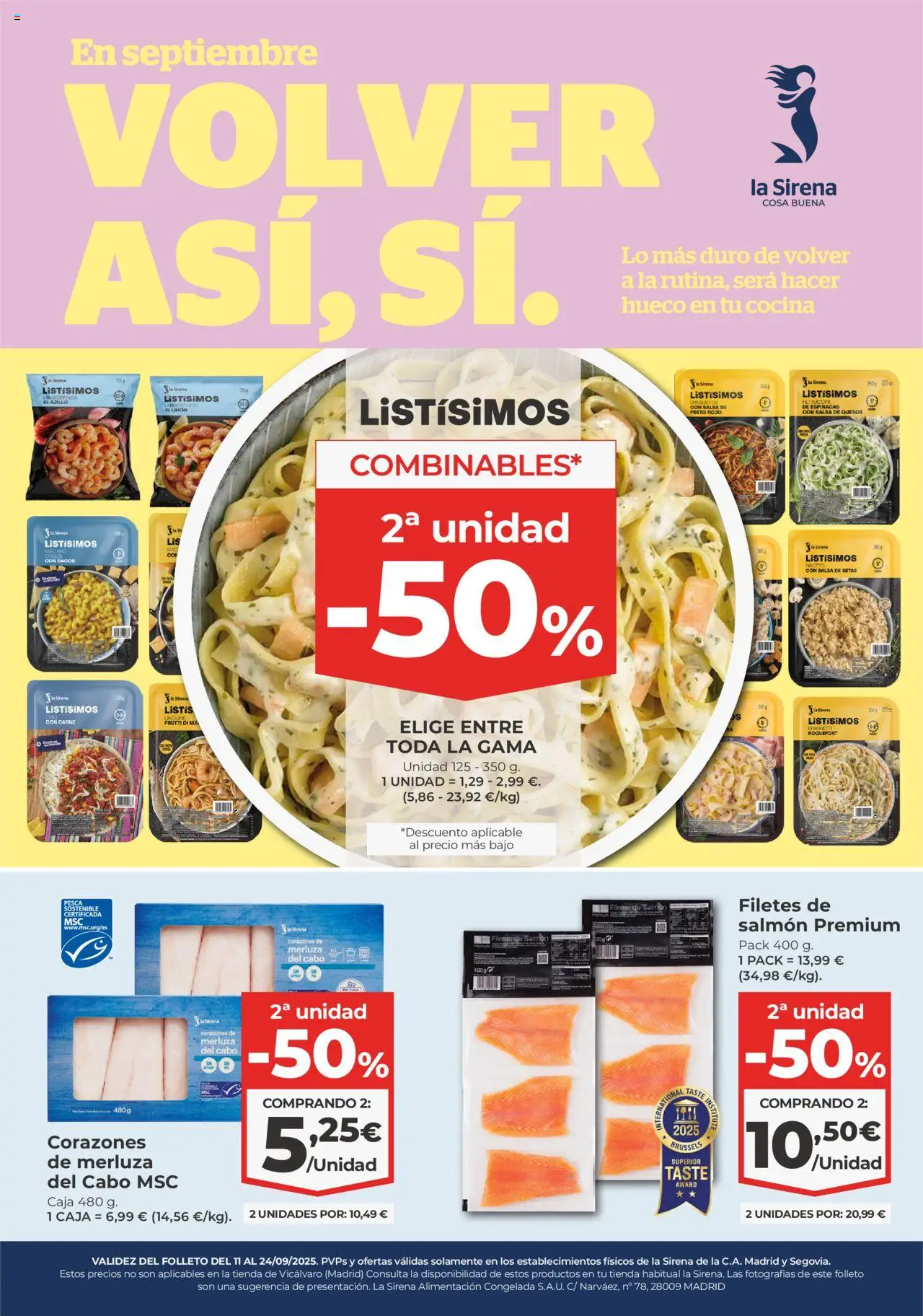 La Sirena folleto - Página de 1 - Válido desde 11/09/2025