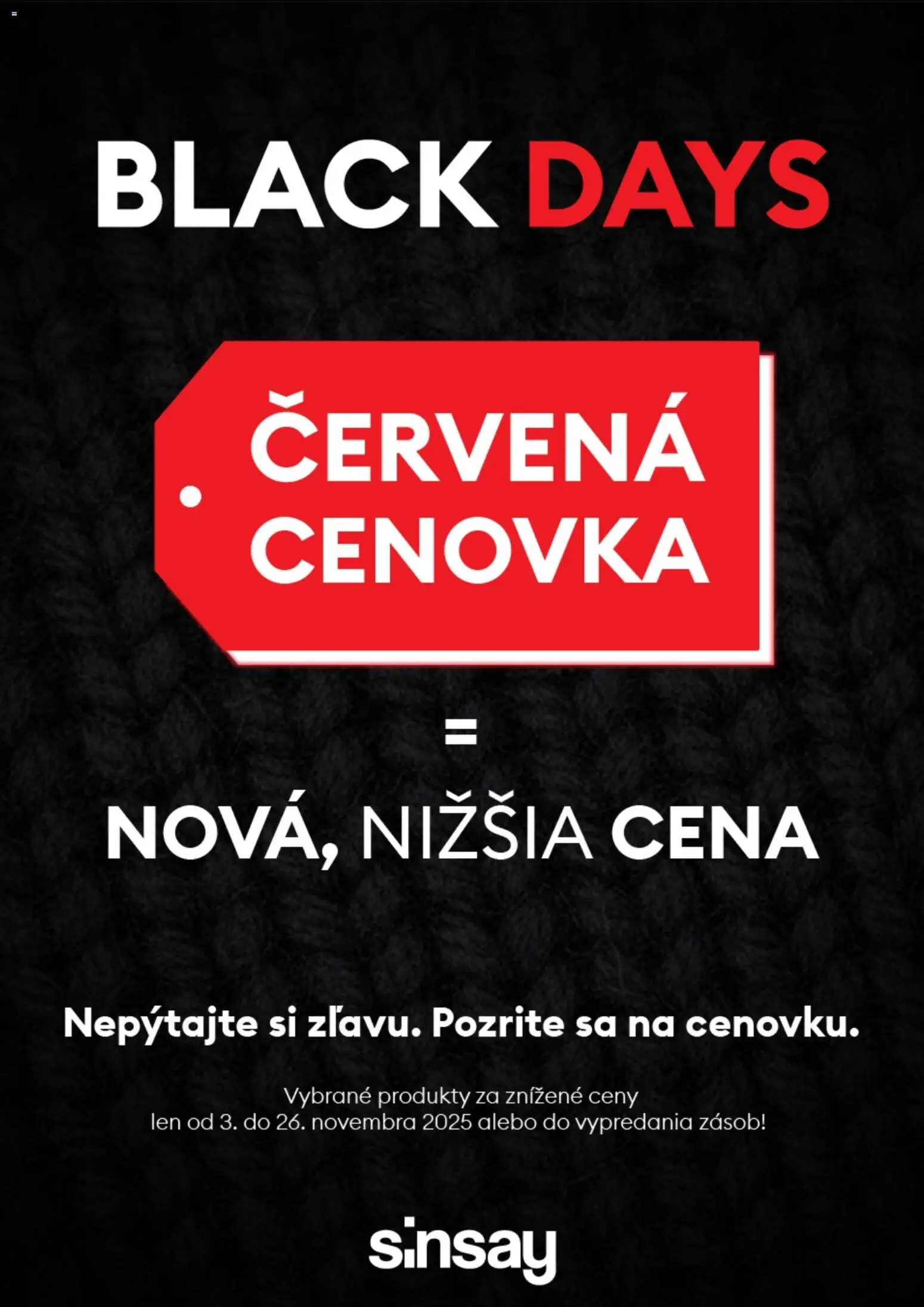 Sinsay - Black Friday - strana 1- platný od 04.11.2025