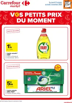 Aperçu Carrefour Market catalogue Vos petits prix du moment valable à partir du 21/10/2025