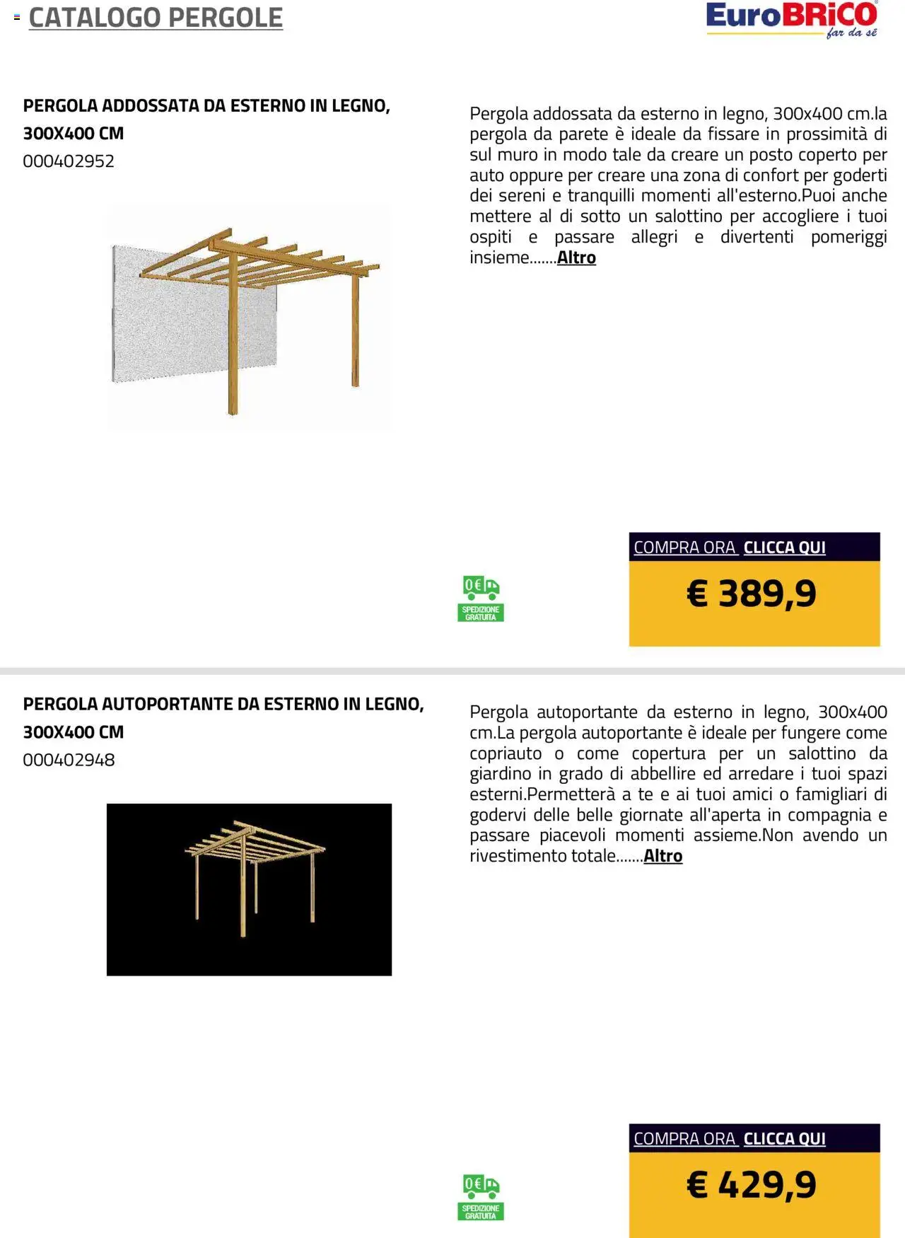 Eurobrico Pergole da esterno catalogo - pagina 15 - valido dal 23/07/2025