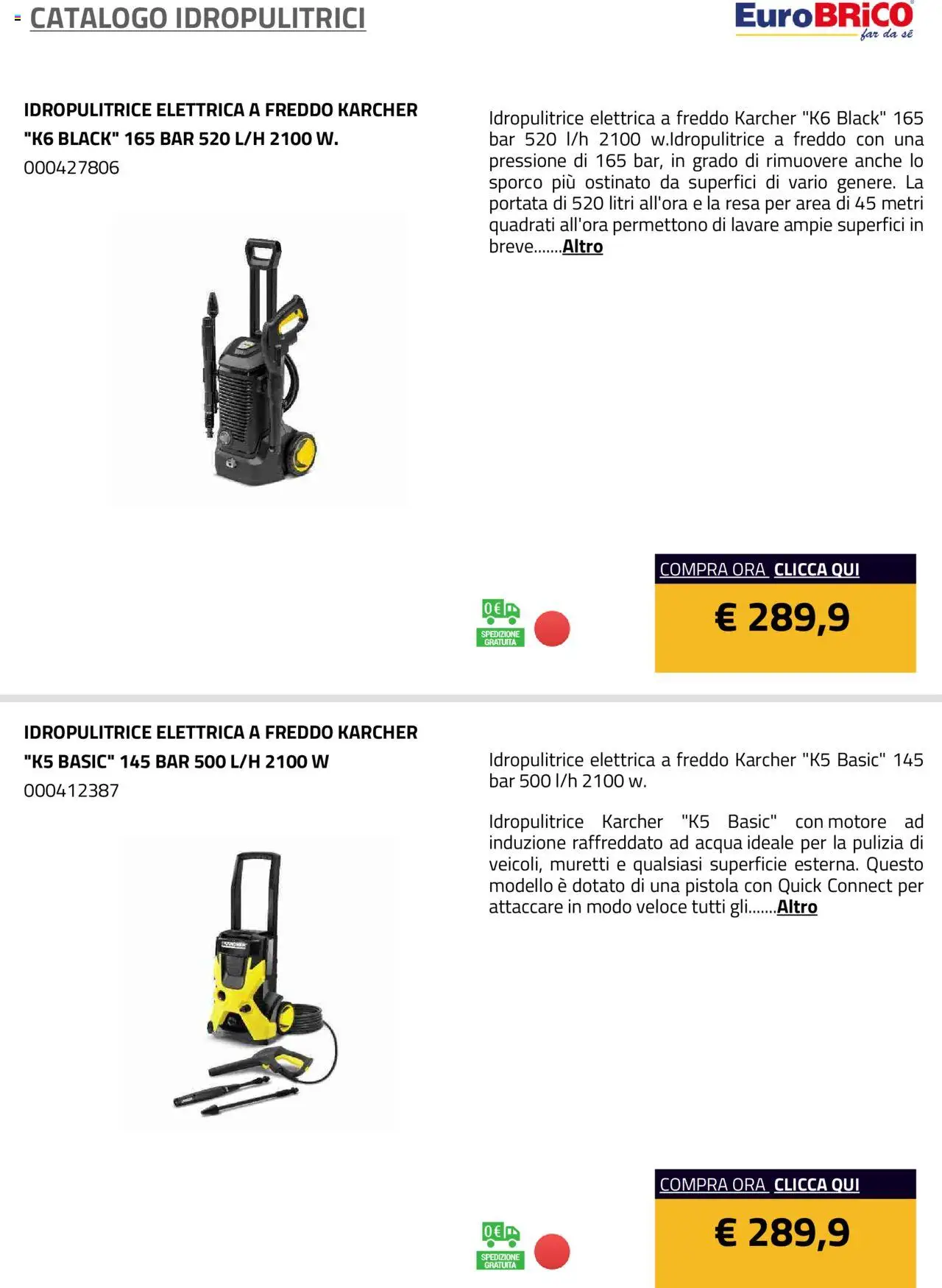 Eurobrico Idropulitrici catalogo - pagina 39 - valido dal 23/07/2025