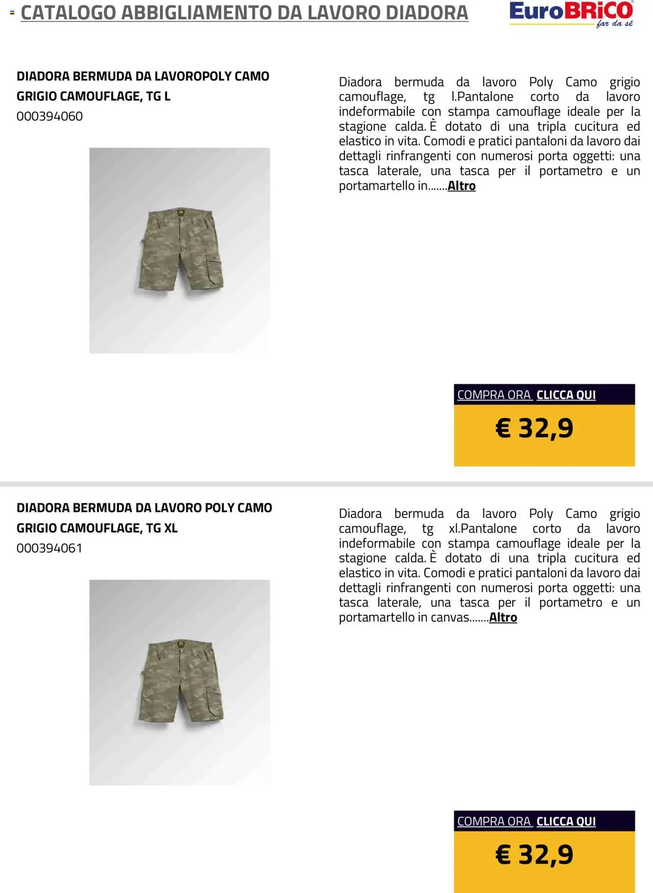 Eurobrico Abbigliamento da Lavoro Diadora catalogo - pagina 26 - valido dal 23/07/2025