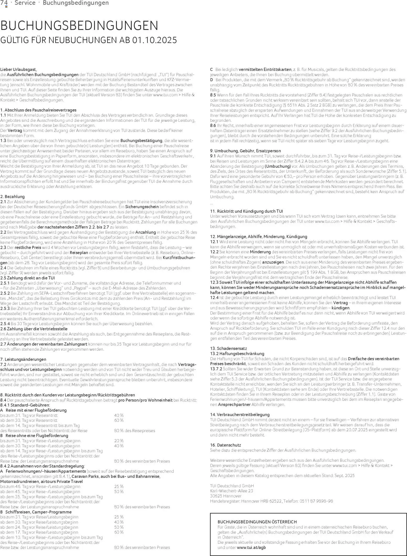 TUI airtours Katalog  Familie 2025/26 - Seite 74 - gültig ab 01.11.2025