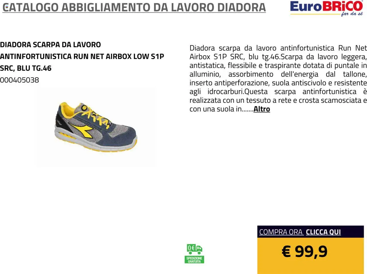 Eurobrico Abbigliamento da Lavoro Diadora catalogo - pagina 71 - valido dal 23/07/2025