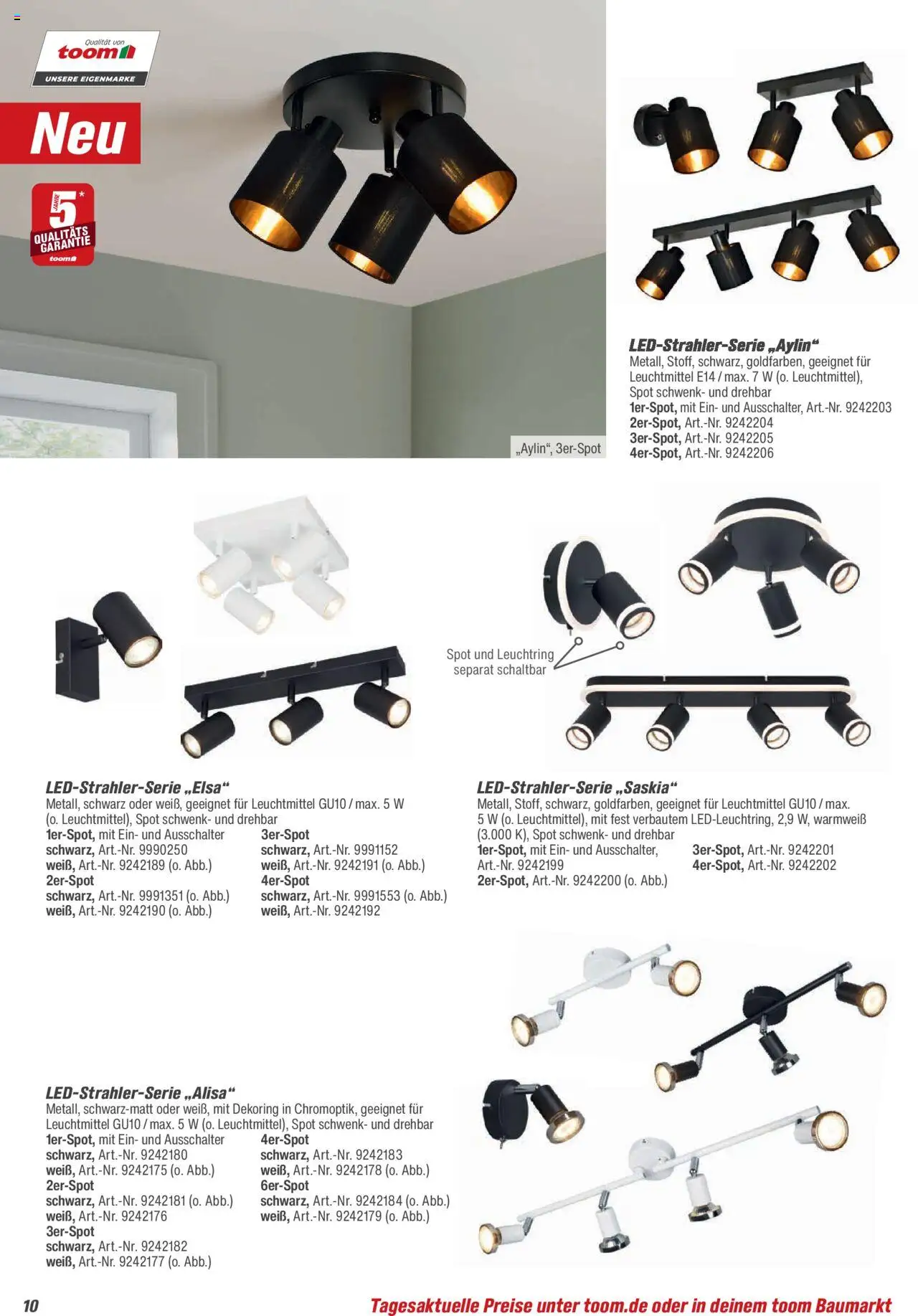 Toom Baumarkt Leuchten & Tapeten  - Seite 10 - gültig ab 01.09.2025