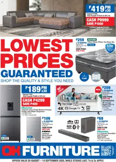 Preview OK Furniture - Botswana Lowest Prices Specials valid from 20/08/2025