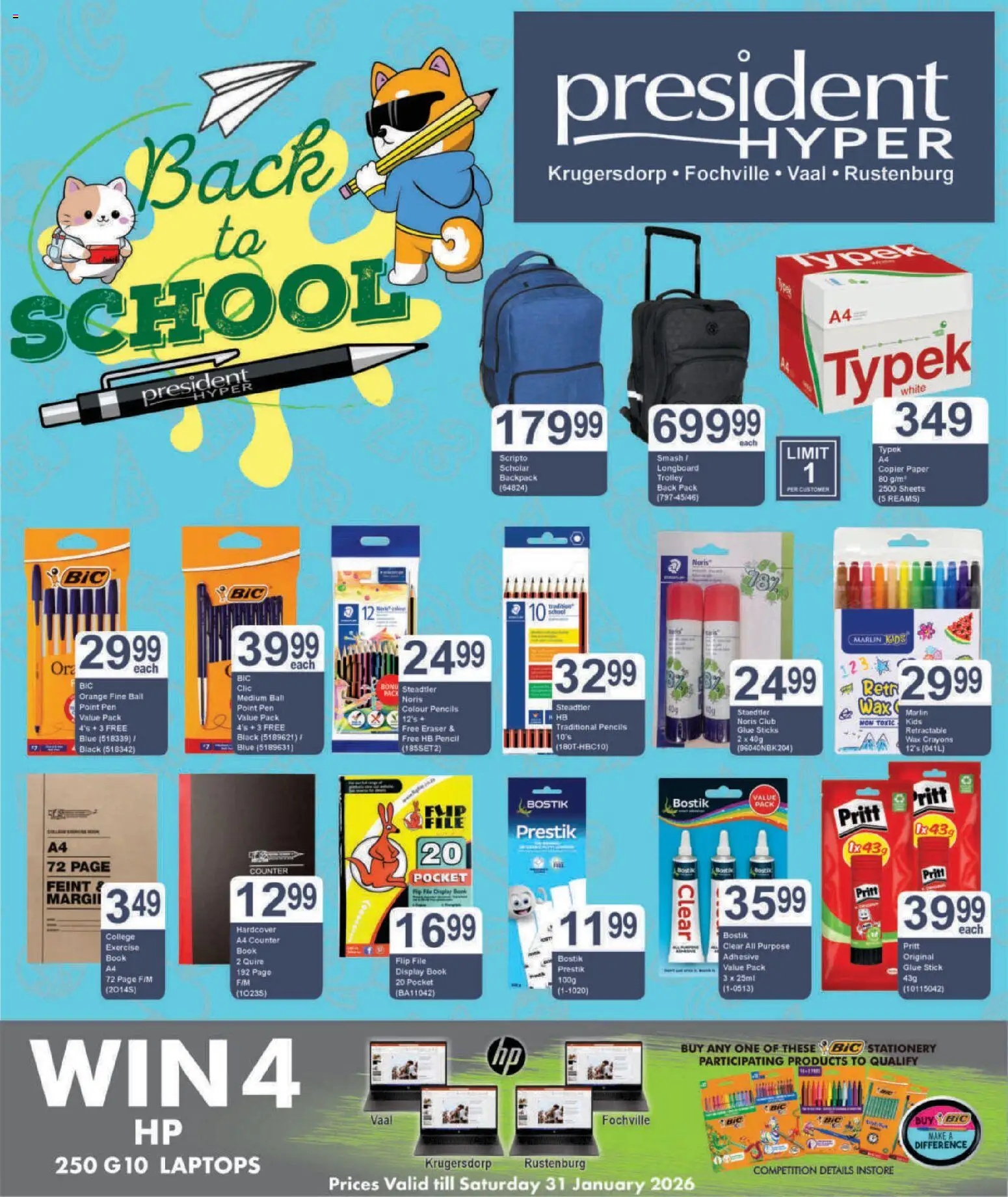 President Hyper - Back To School Specials - page 1- valid from 29/12/2025