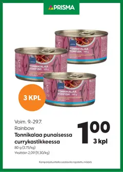 Esikatselu Prisma tarjoukset tonnikala voimassa alkaen 09/07/2025