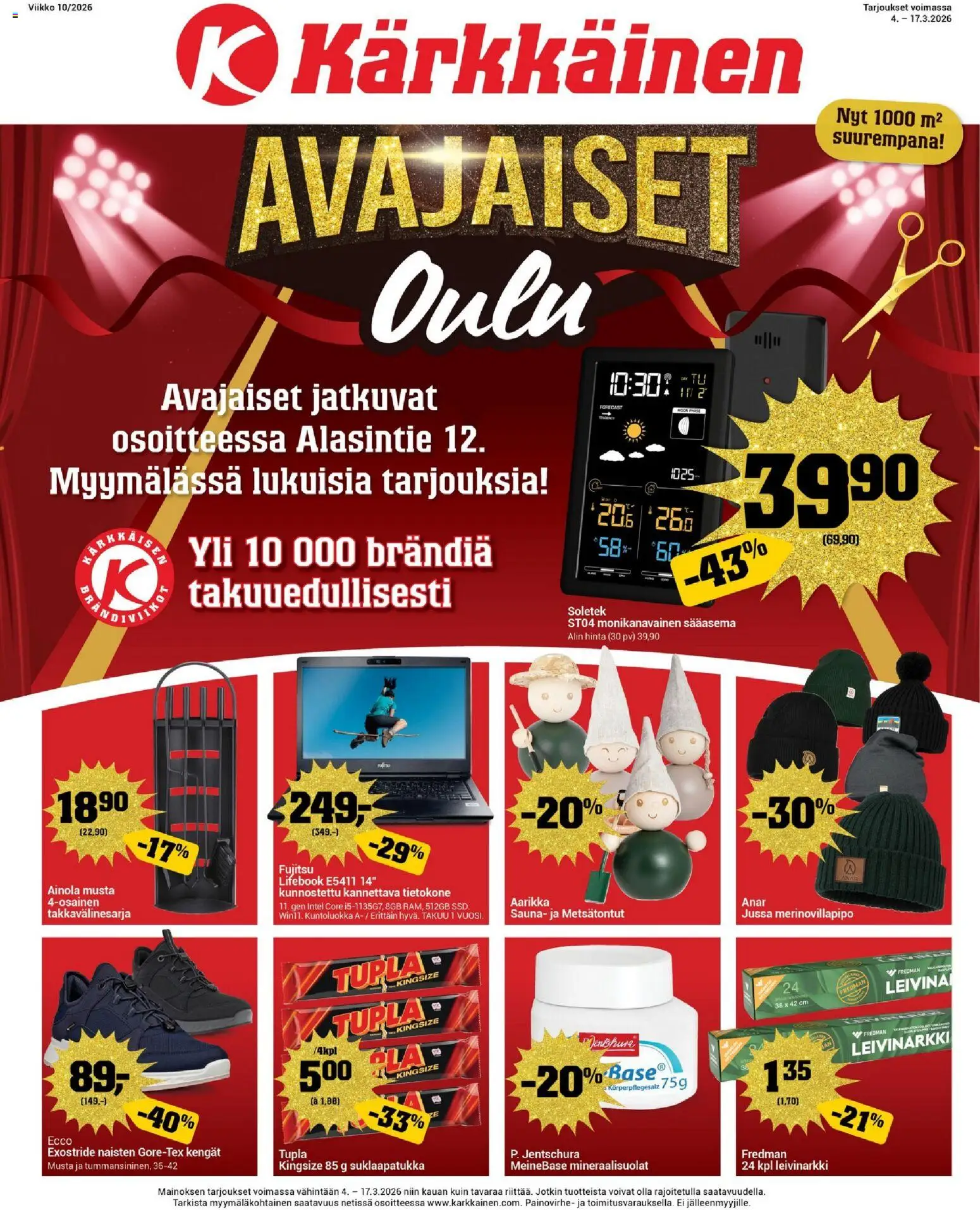 Kärkkäinen tarjoukset - Avajaiset Oulu - sivu 1- voimassa alkaen 04/03/2026